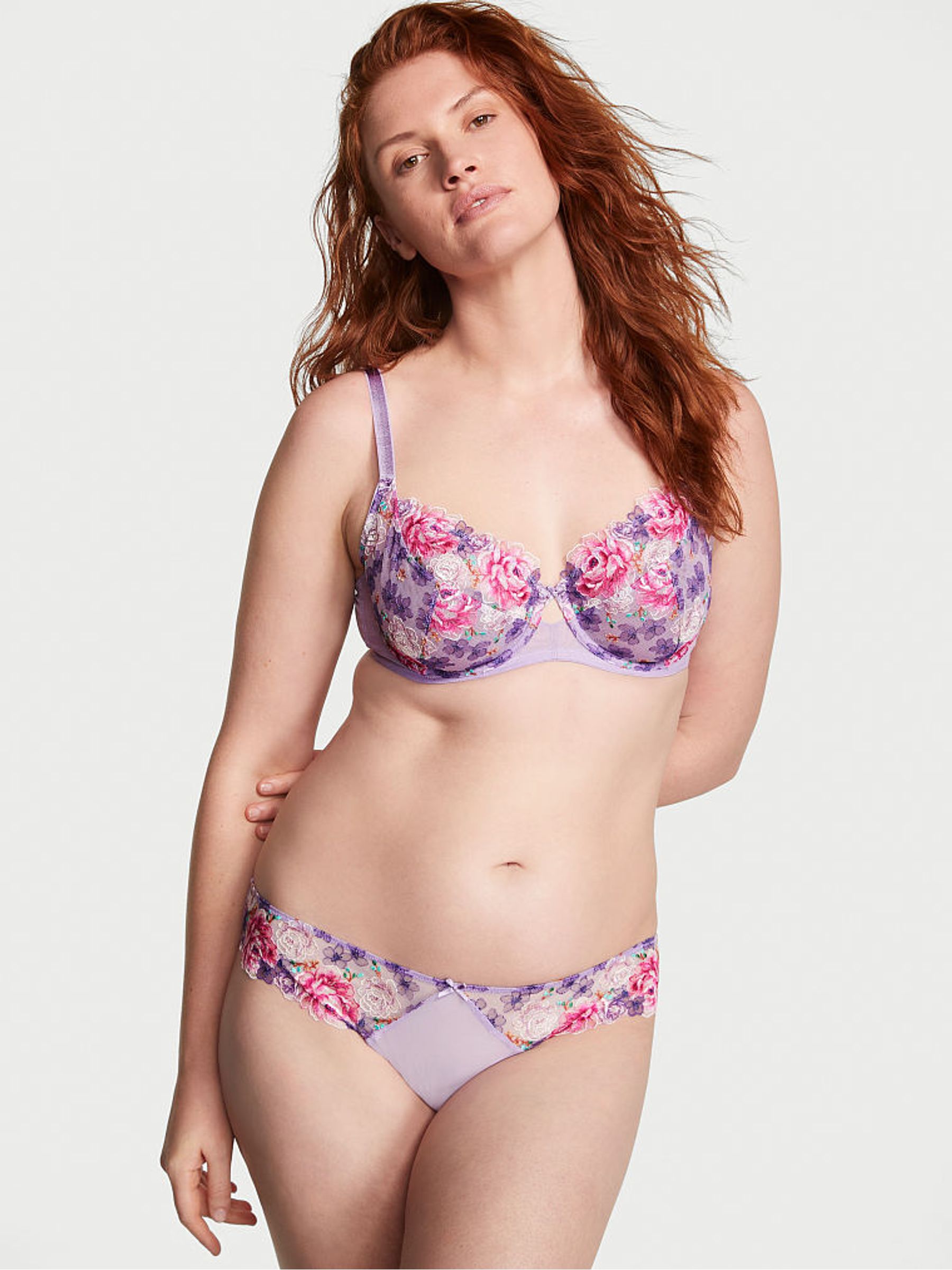 Jasmine Purple Embroidered Cheeky Knickers - Image 1 of 3