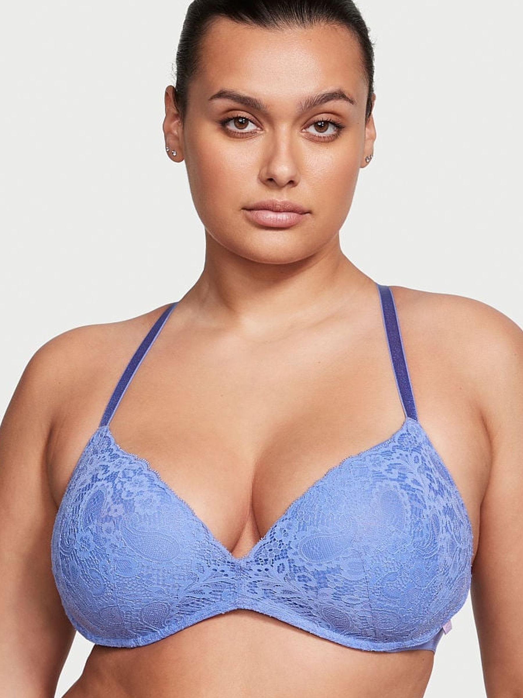 Verywinkle Blue Paisley Lace Lace T-Shirt Push Up Bra - Image 1 of 4