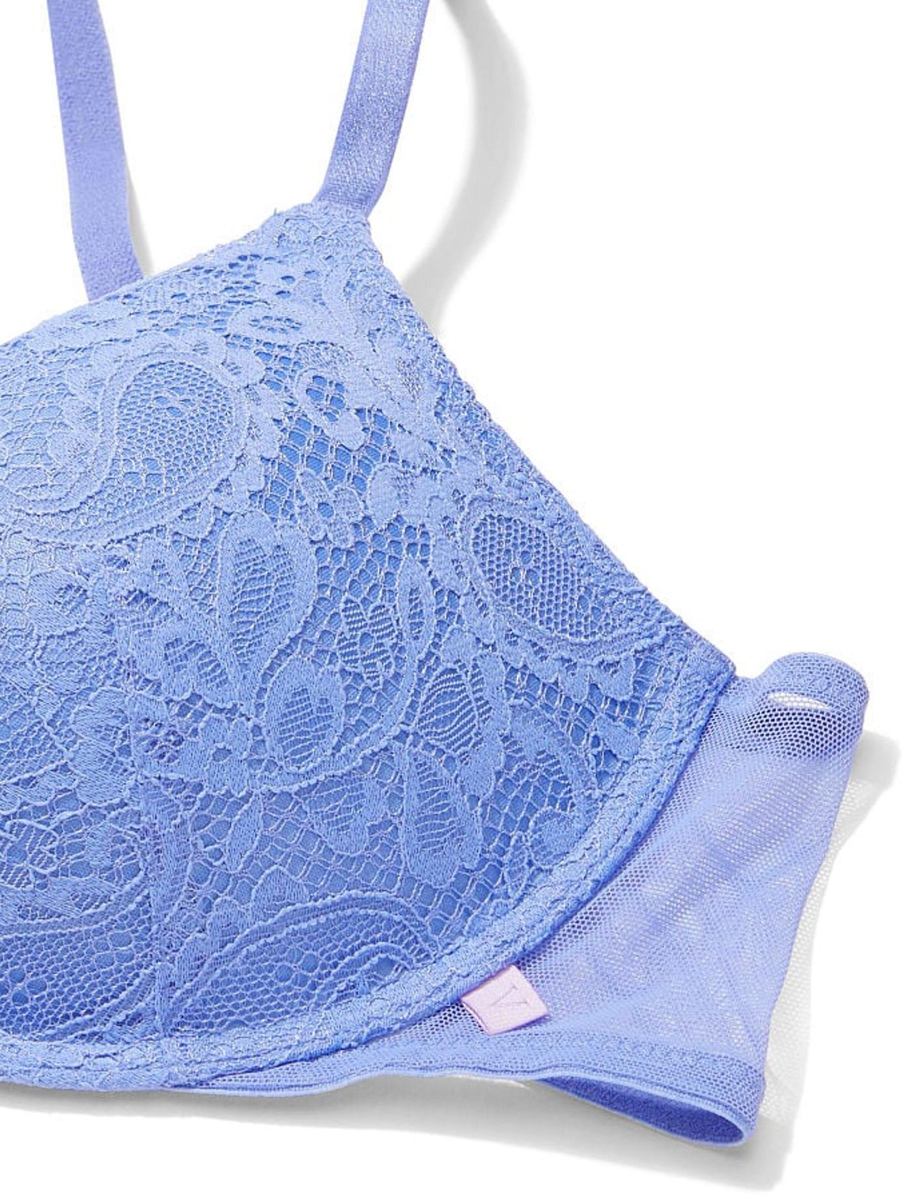 Verywinkle Blue Paisley Lace Lace T-Shirt Push Up Bra - Image 4 of 4