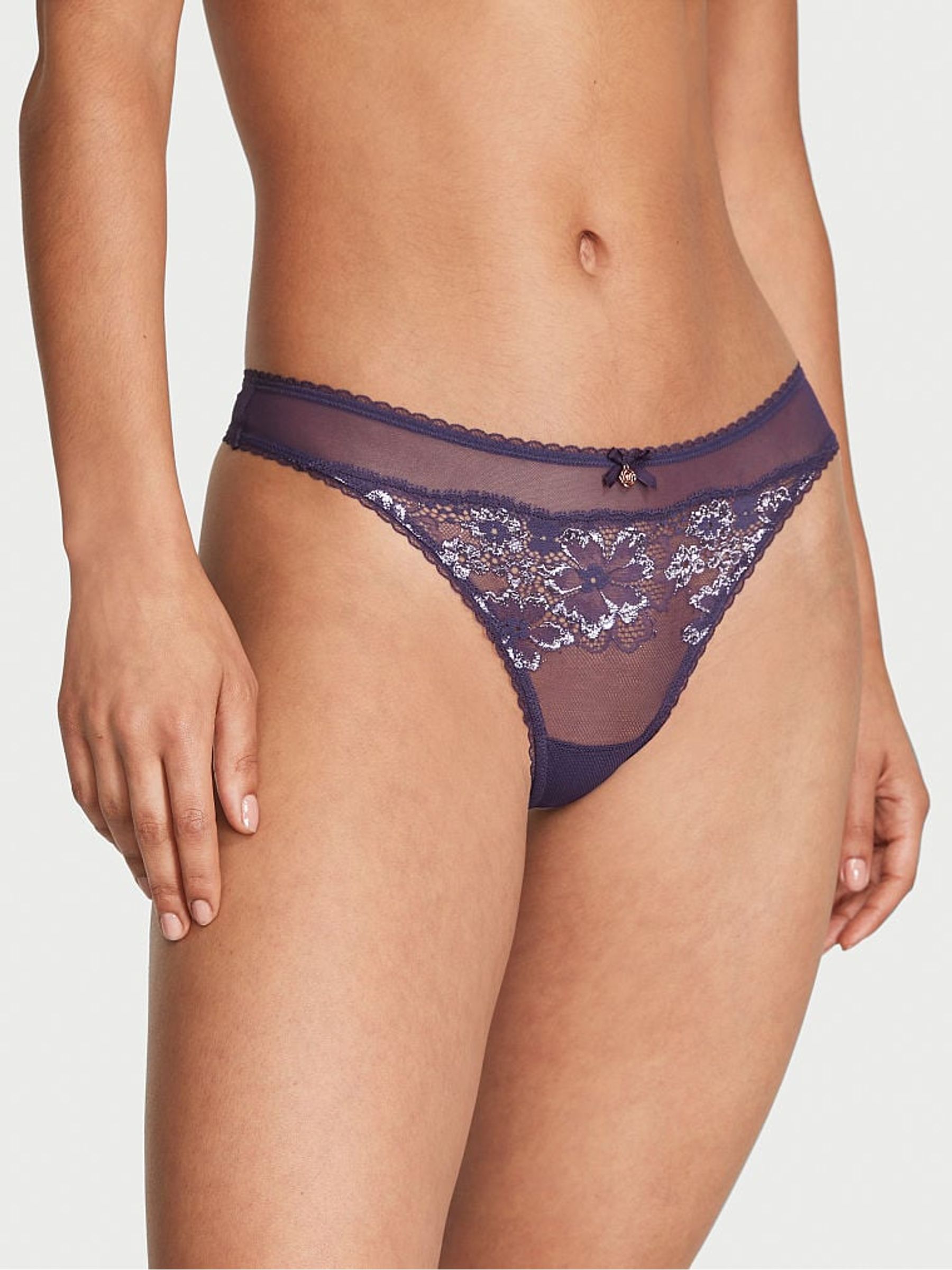 Valiant Purple Lace Thong Knickers - Image 1 of 3