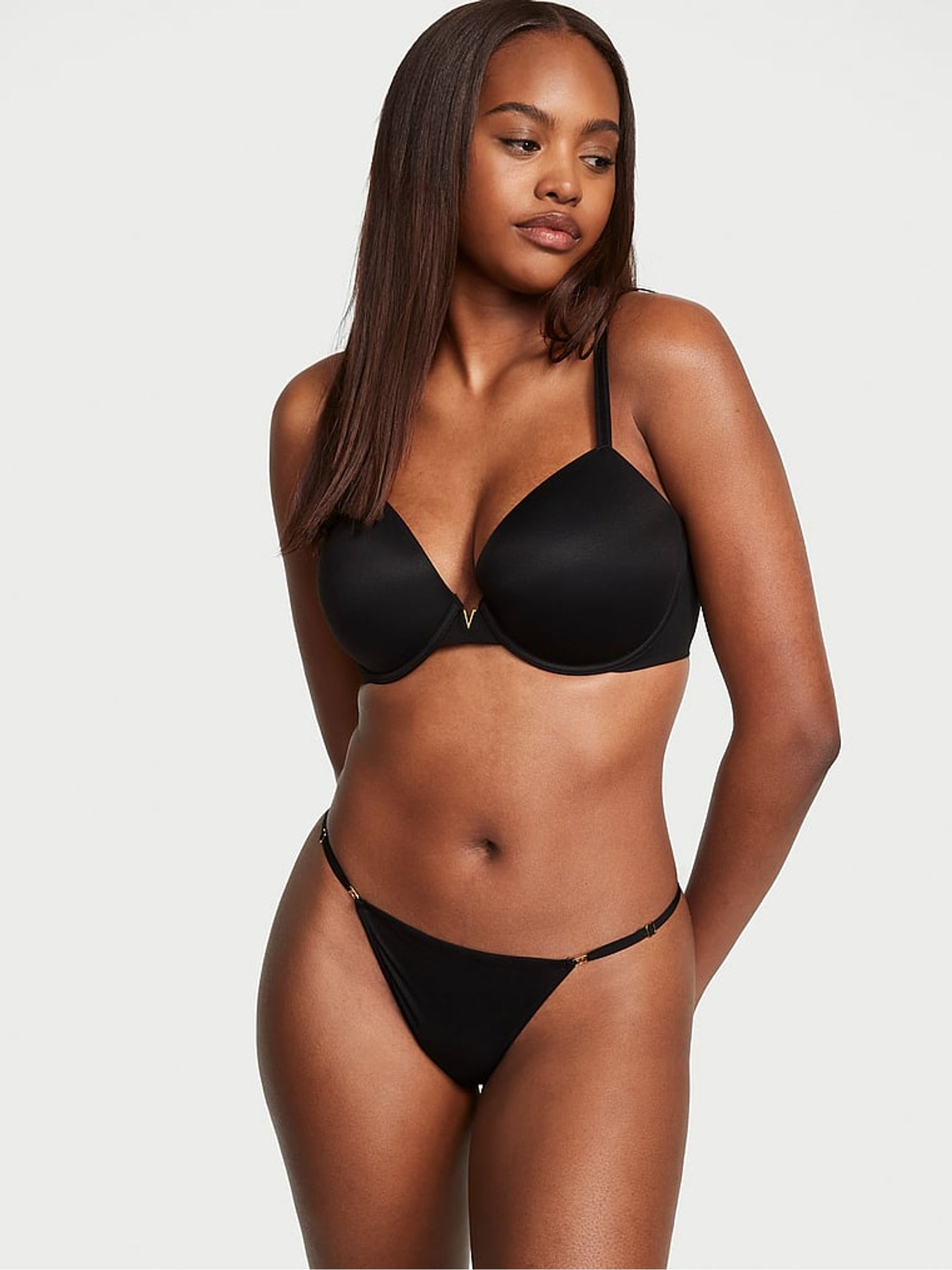Black Smooth Thong Knickers - Image 1 of 3