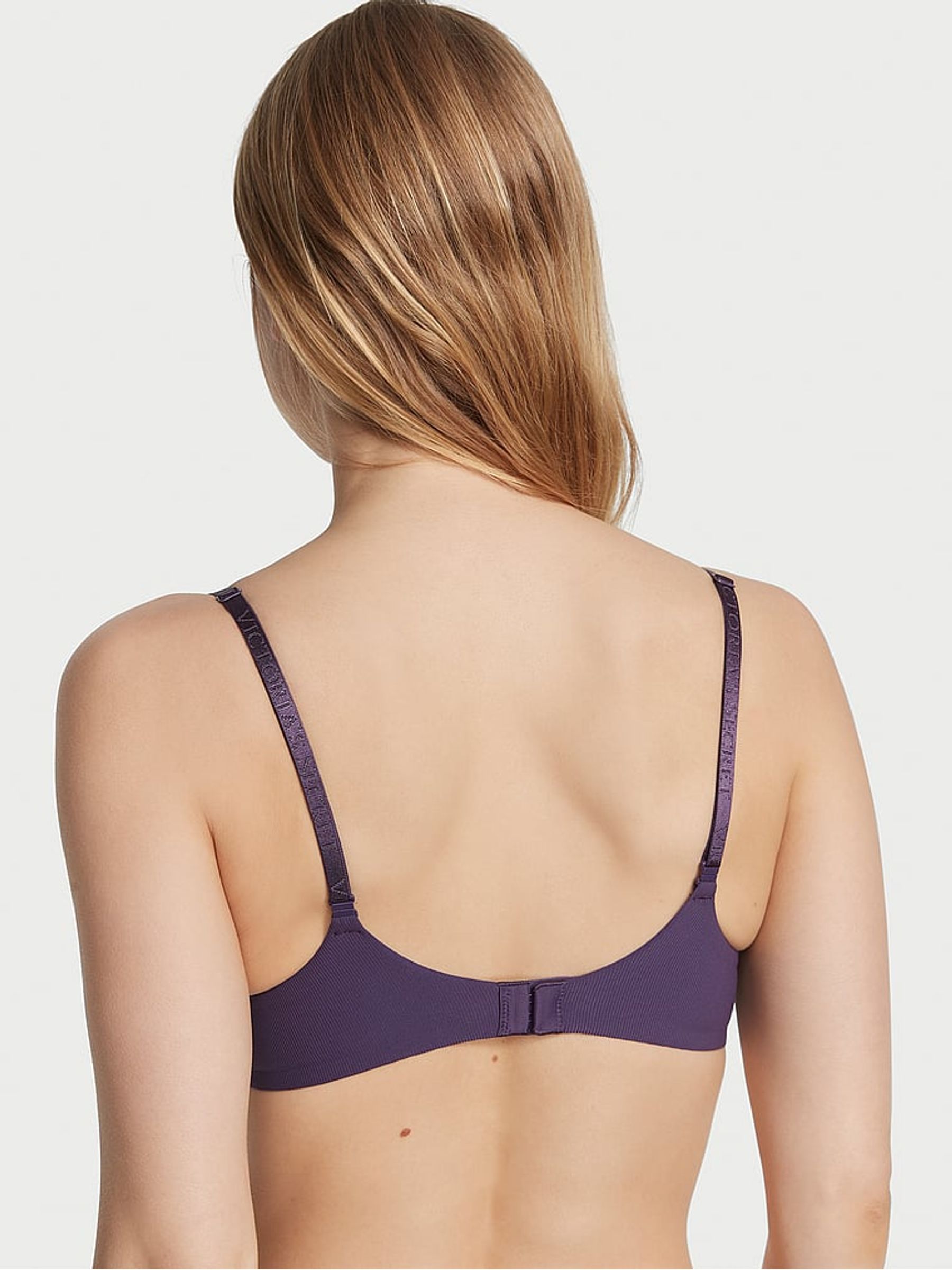 Purple Rib Non Wired Lightly Lined Bra - Image 2 of 3