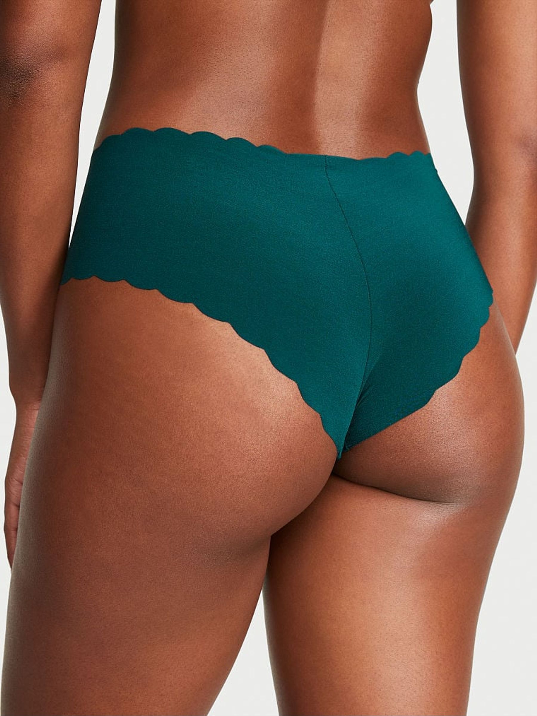 Black Ivy Green Scalloped Cheeky No-Show Knickers - Image 2 of 3