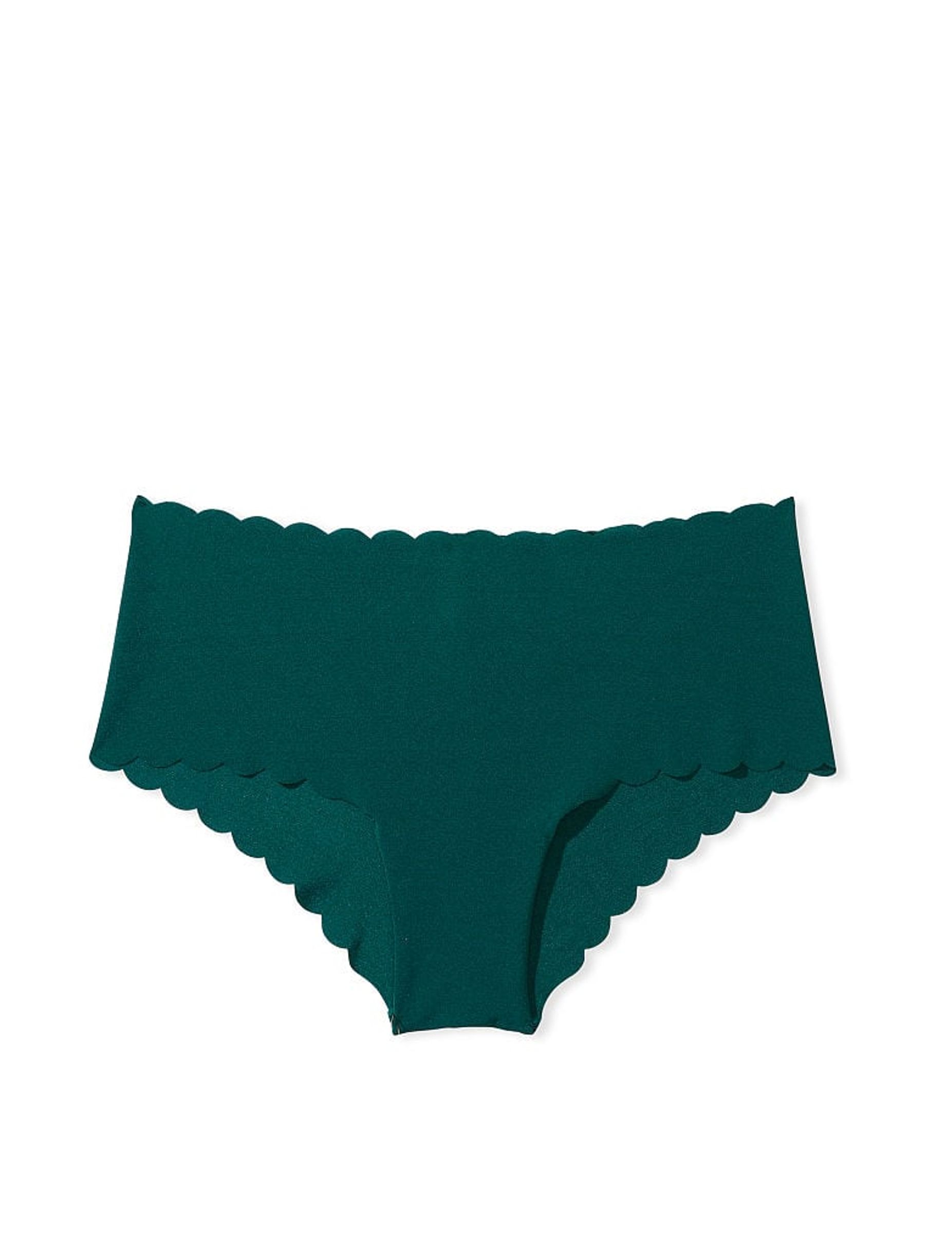 Black Ivy Green Scalloped Cheeky No-Show Knickers - Image 3 of 3