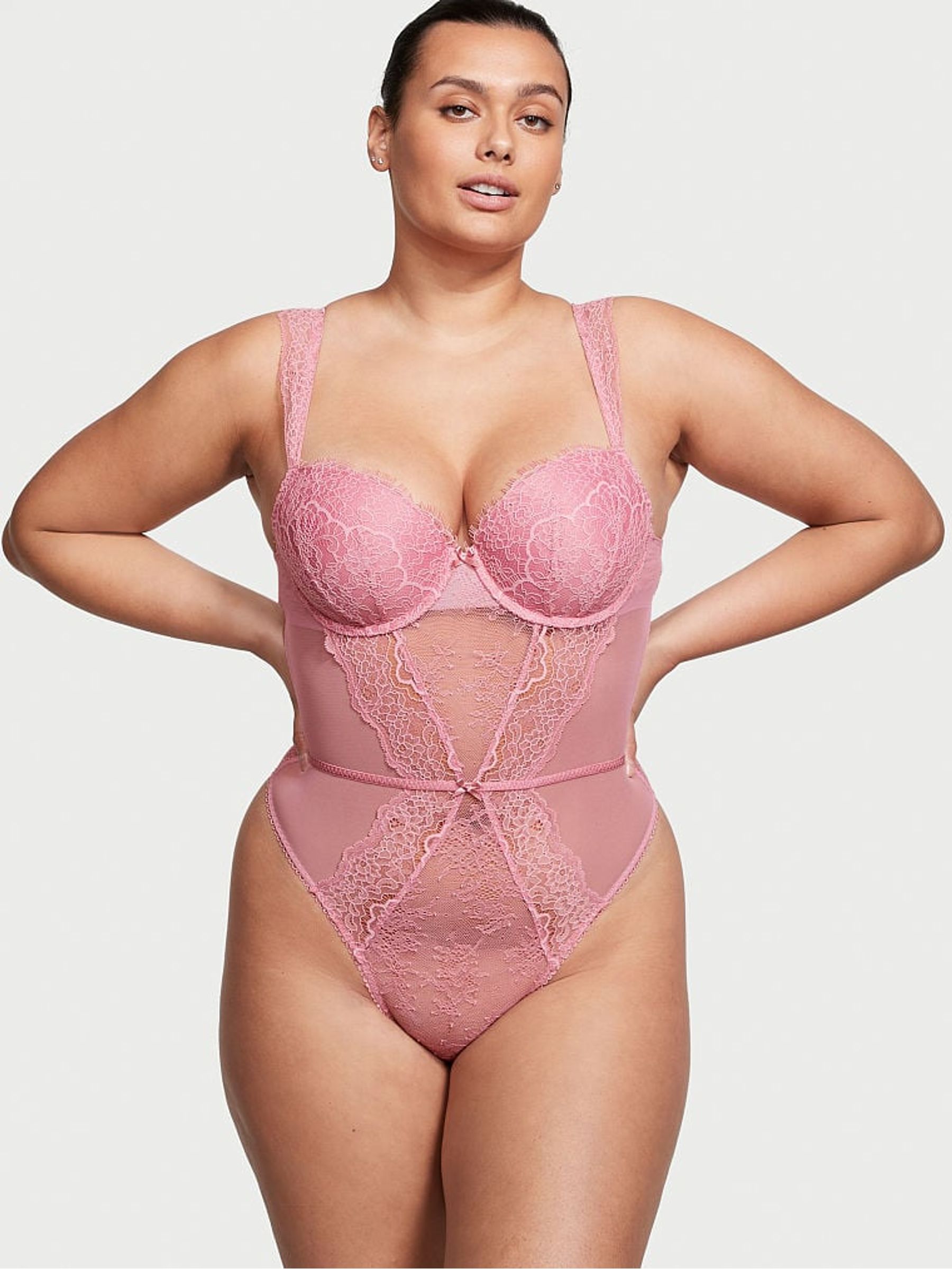 Dusk Mauve Pink Lace Bodysuit - Image 1 of 3