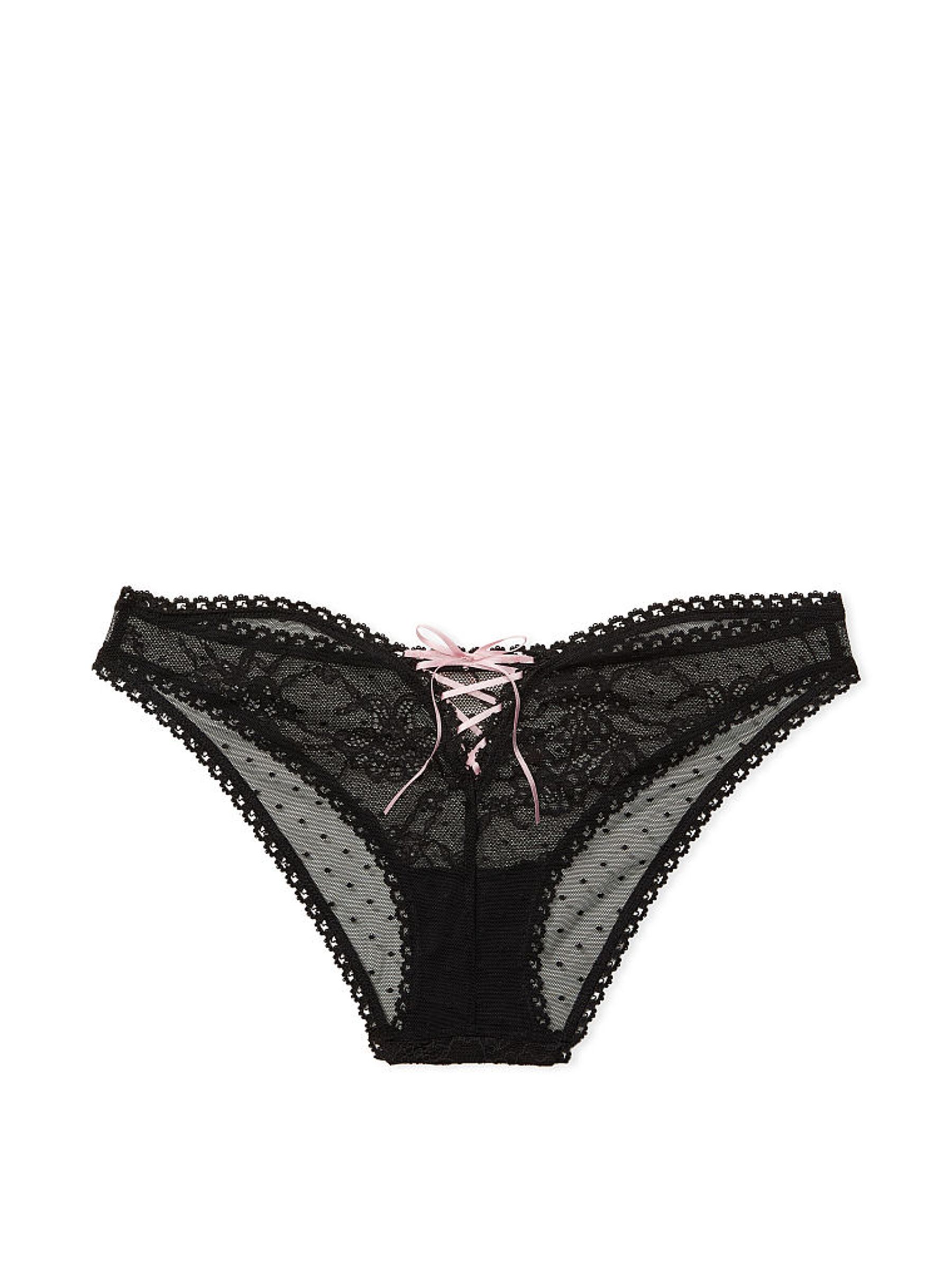 Black Lace Up Cheeky Knickers - Image 3 of 4