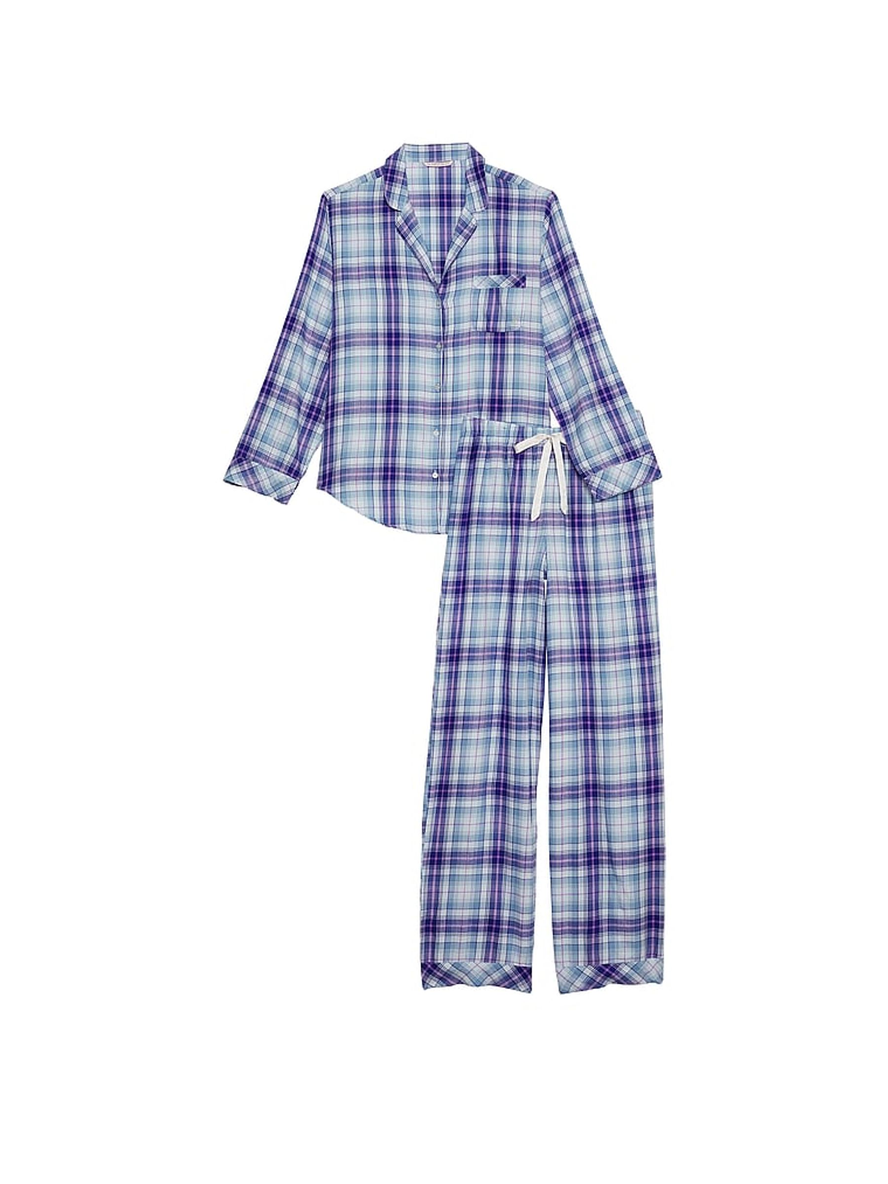 Ballad Blue Pop Tartan Flannel Long Pyjamas - Image 4 of 5