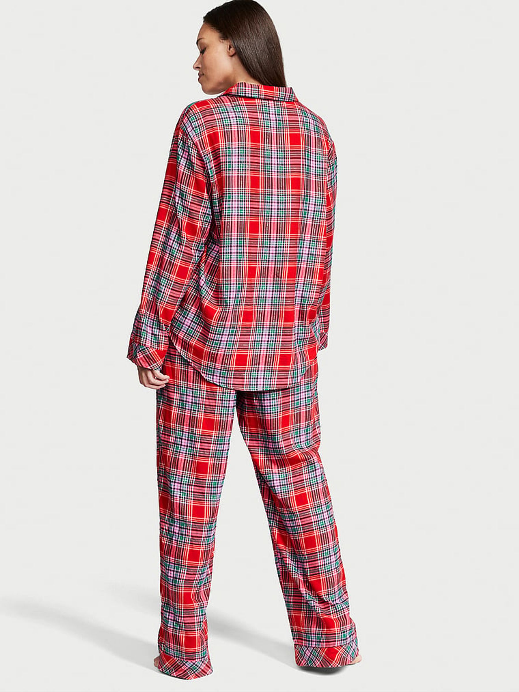 Lipstick Red Tartan Flannel Long Pyjamas - Image 2 of 3