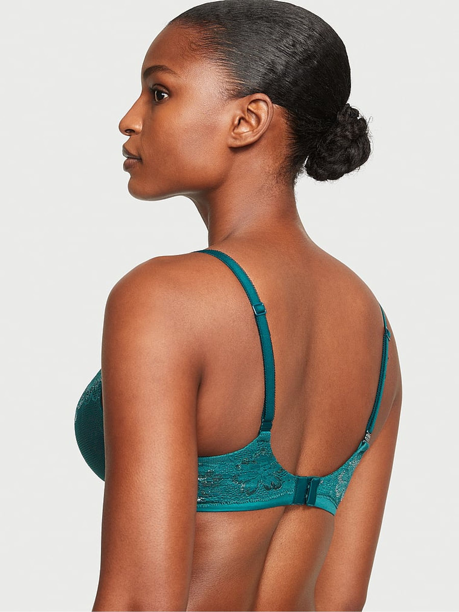 Black Ivy Green Lace Full Cup Push Up Bra - Image 2 of 4