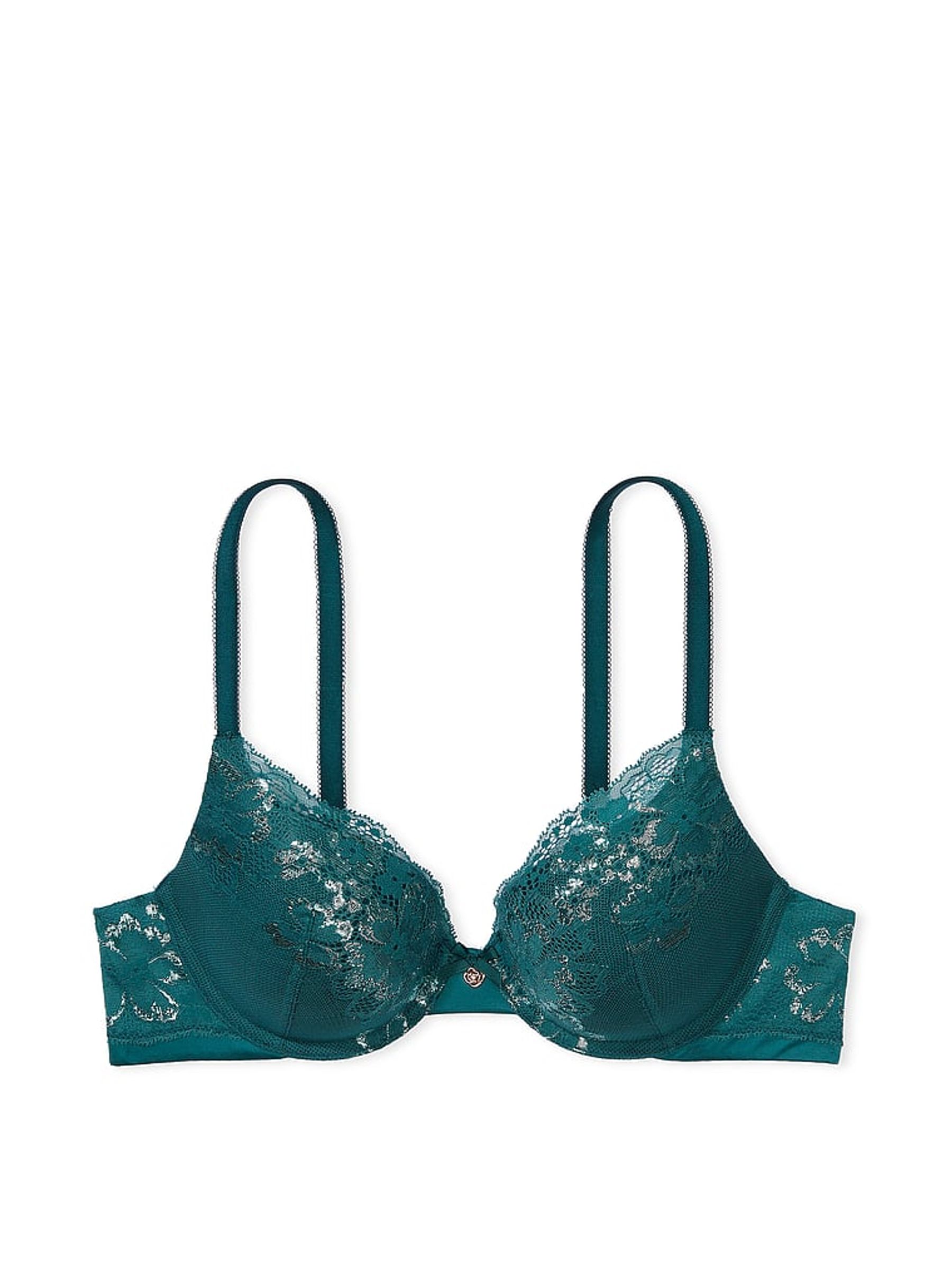 Black Ivy Green Lace Full Cup Push Up Bra - Image 4 of 4
