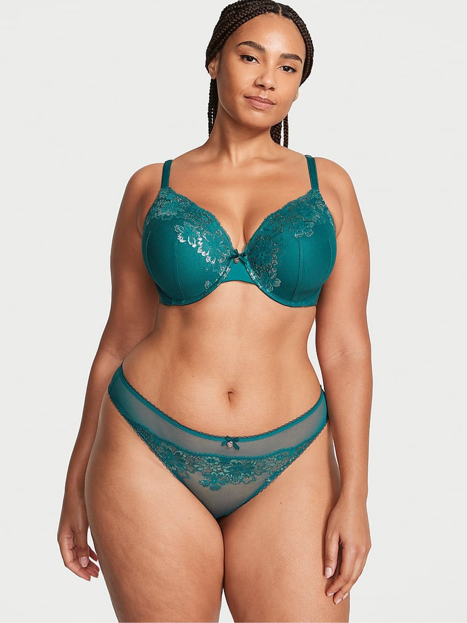 Black Ivy Green Floral Full Cup Bra - Image 3 of 4