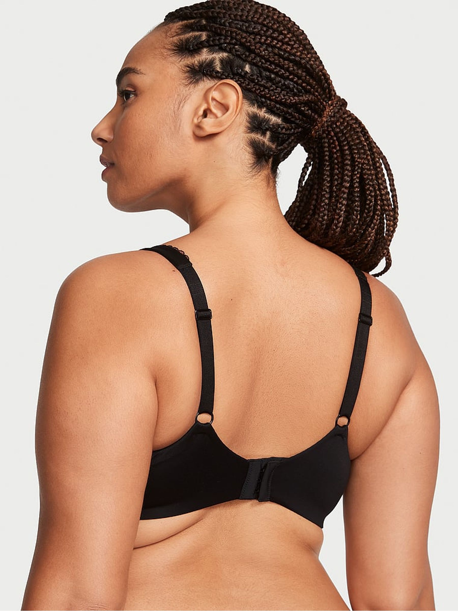 Black Unlined Demi Invisible Lift Minimiser Bra - Image 2 of 3