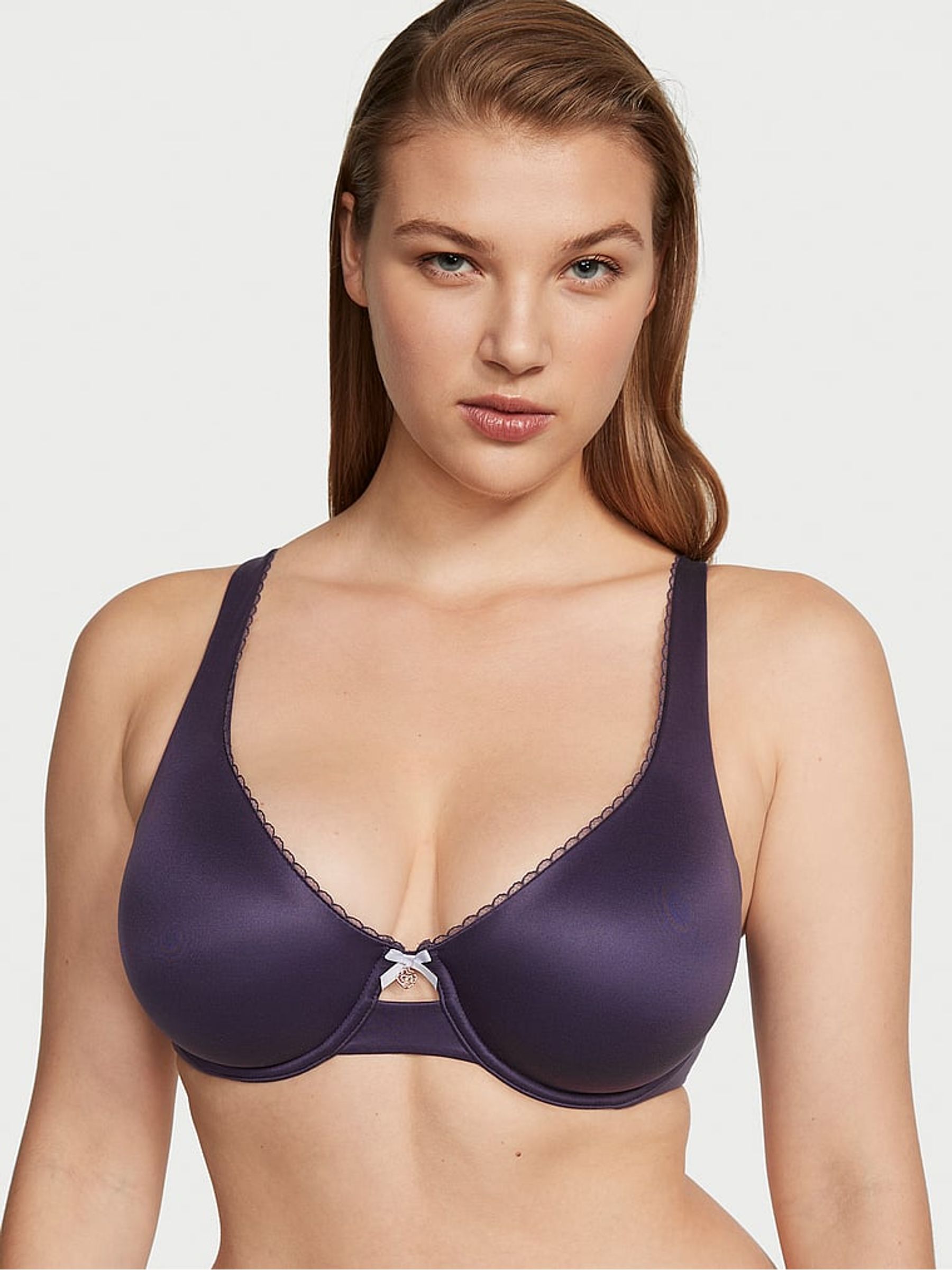 Valiant Purple Floral Unlined Demi Bra - Image 1 of 4