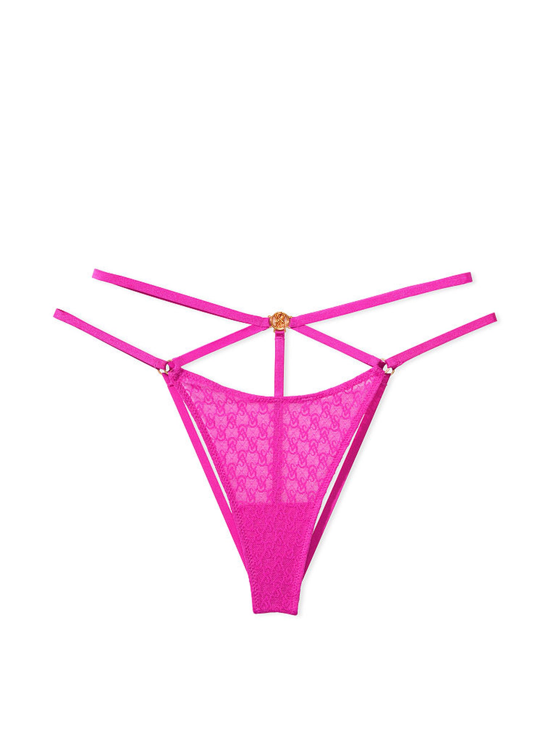 Fuchsia Frenzy Pink Lace Brazilian Icon Knickers - Image 3 of 4