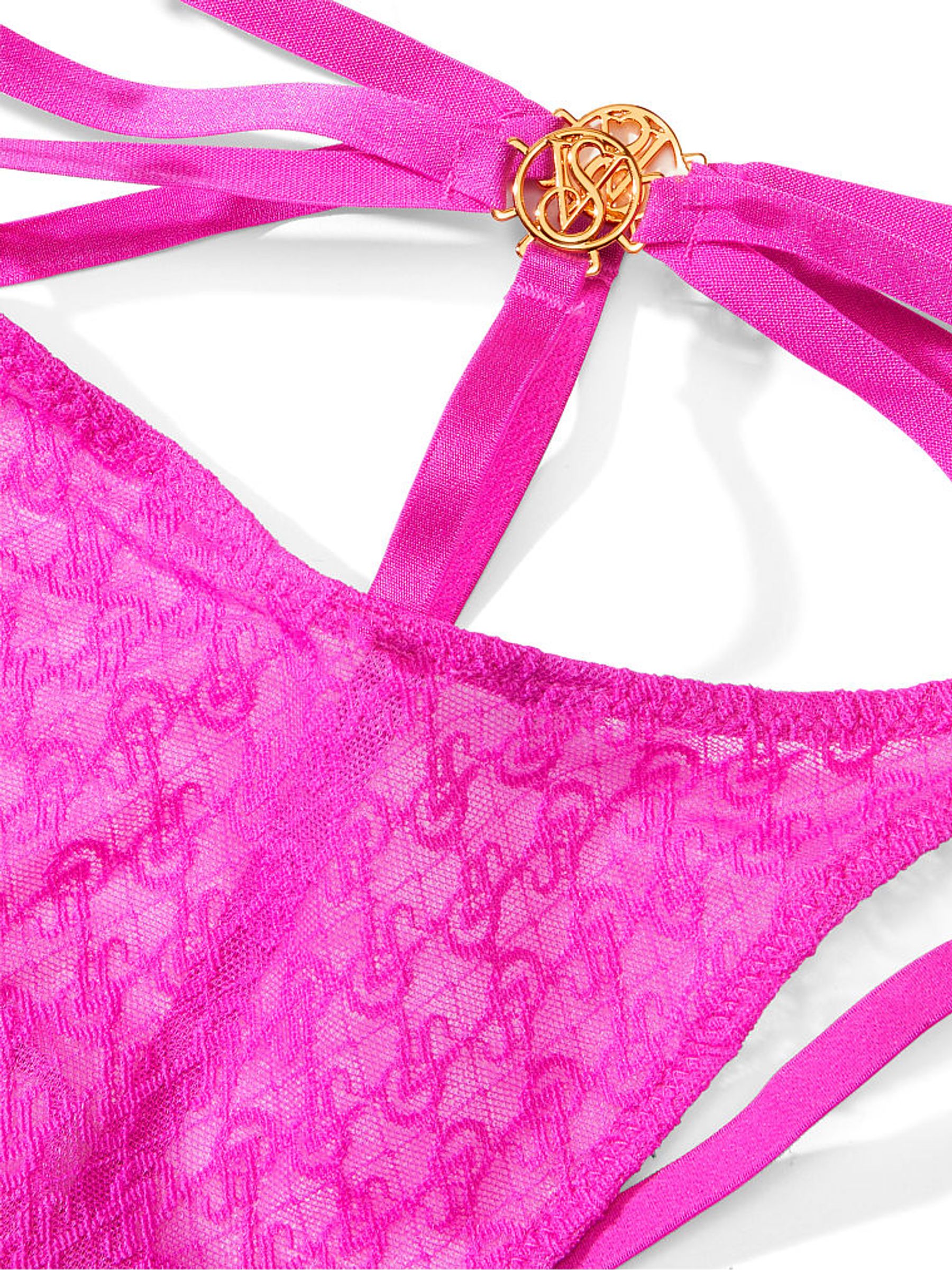 Fuchsia Frenzy Pink Lace Brazilian Icon Knickers - Image 4 of 4