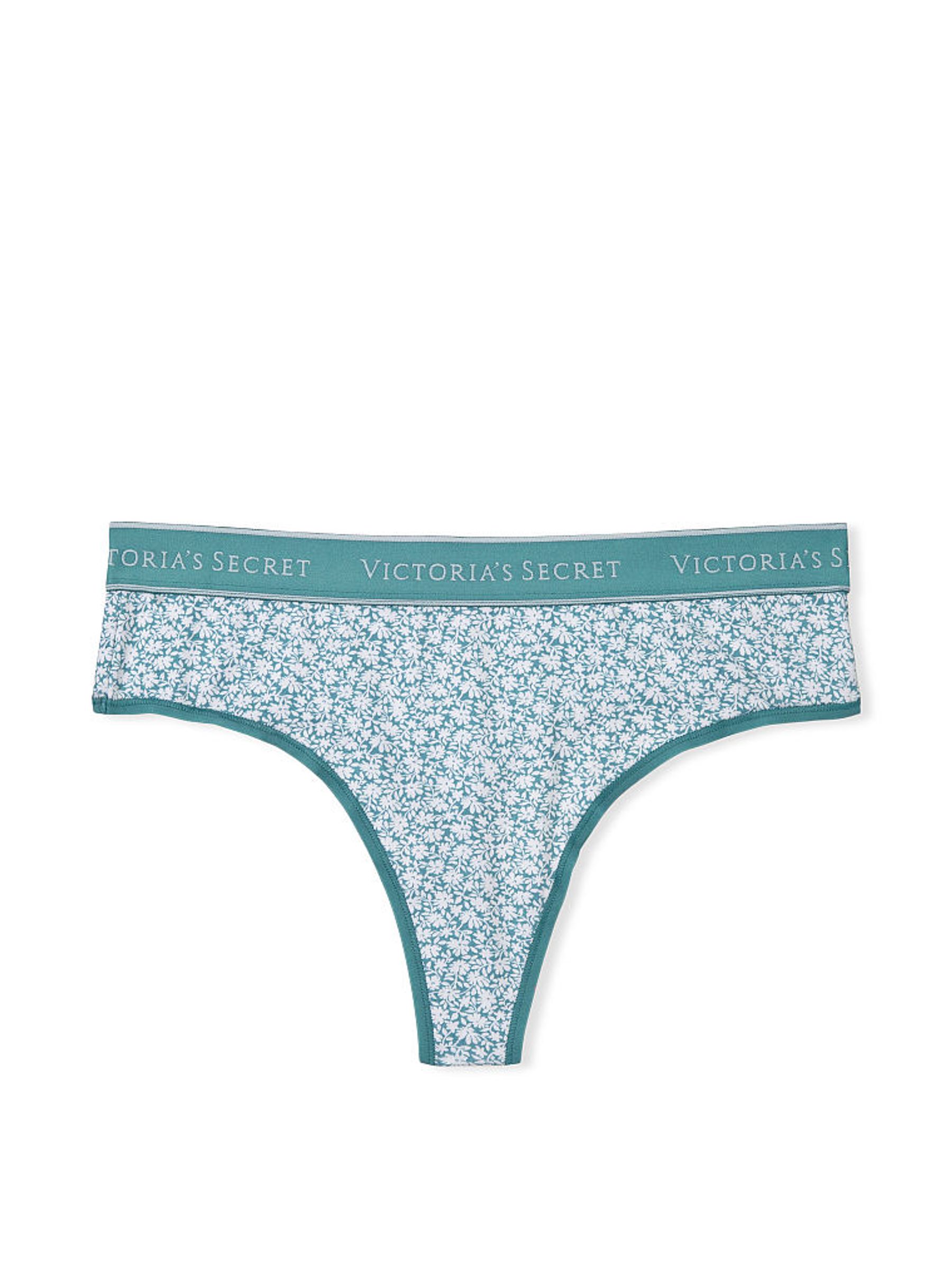 French Sage Green Ditsy Floral Thong Knickers - Image 3 of 3