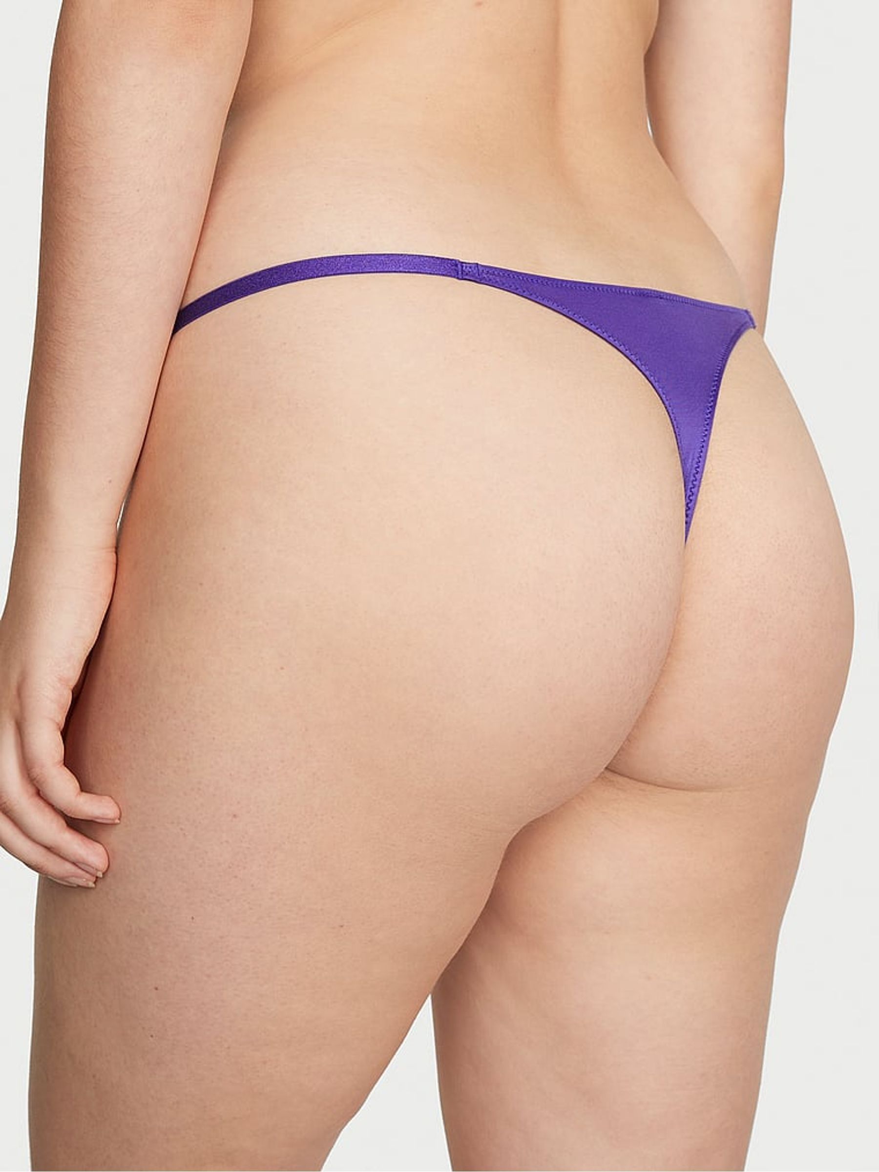 Purple Shock Lace Thong Icon Knickers - Image 2 of 3