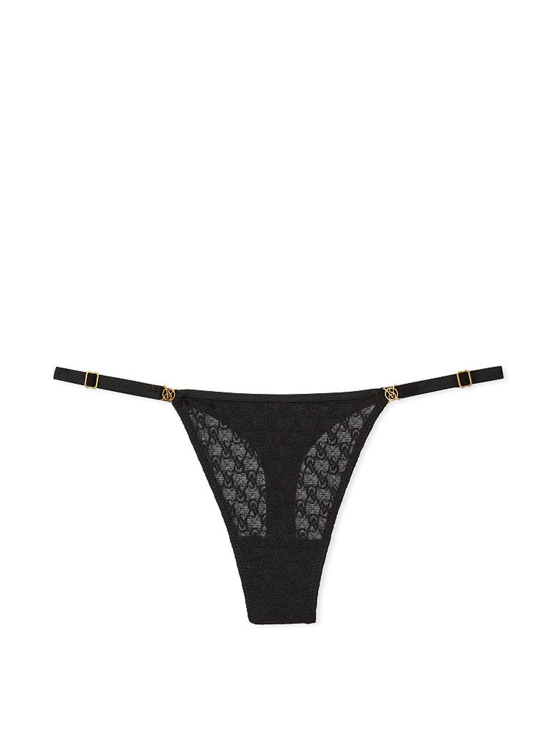 Black Lace Thong Icon Knickers - Image 1 of 4