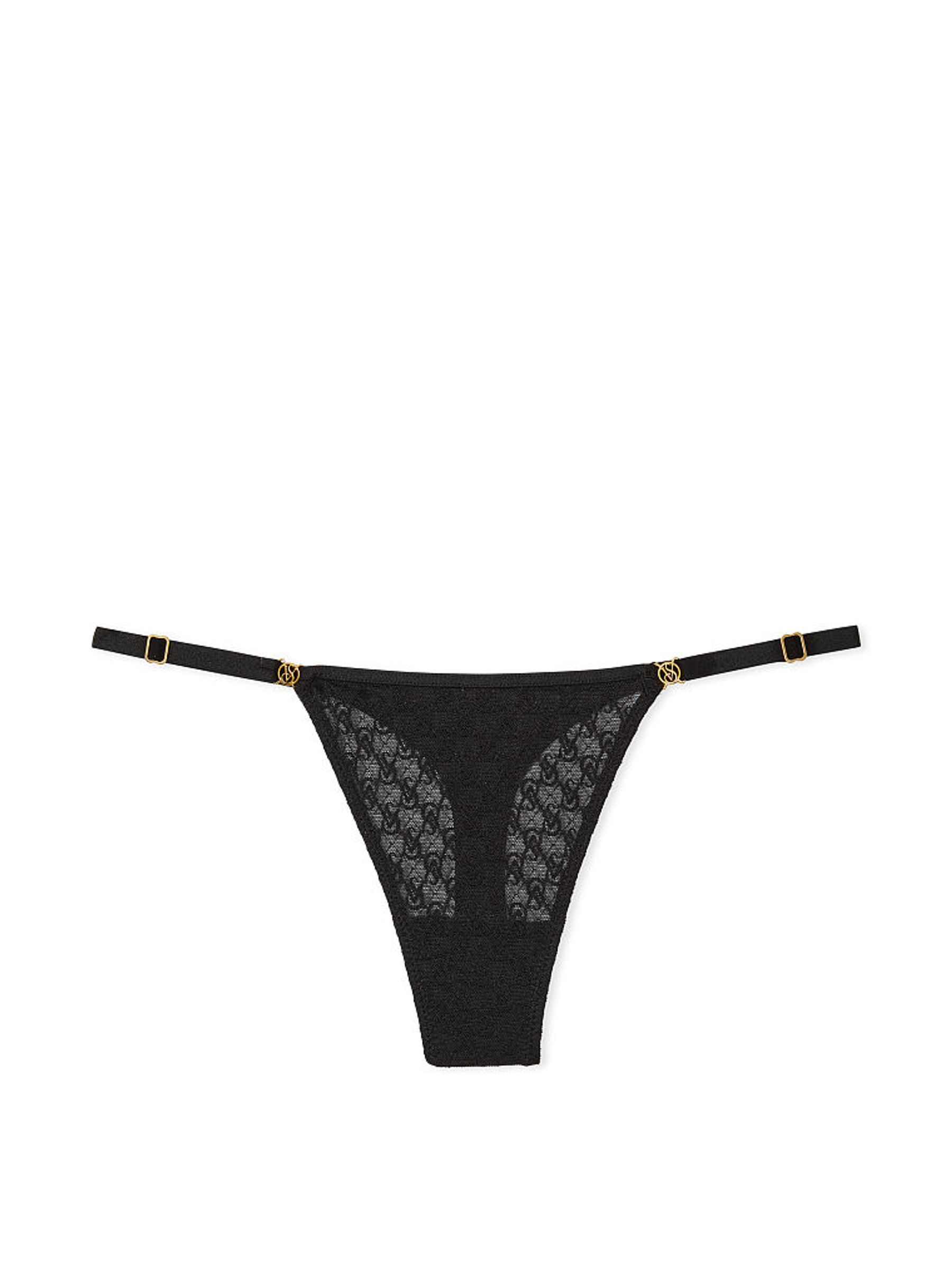 Black Lace Thong Icon Knickers - Image 3 of 4
