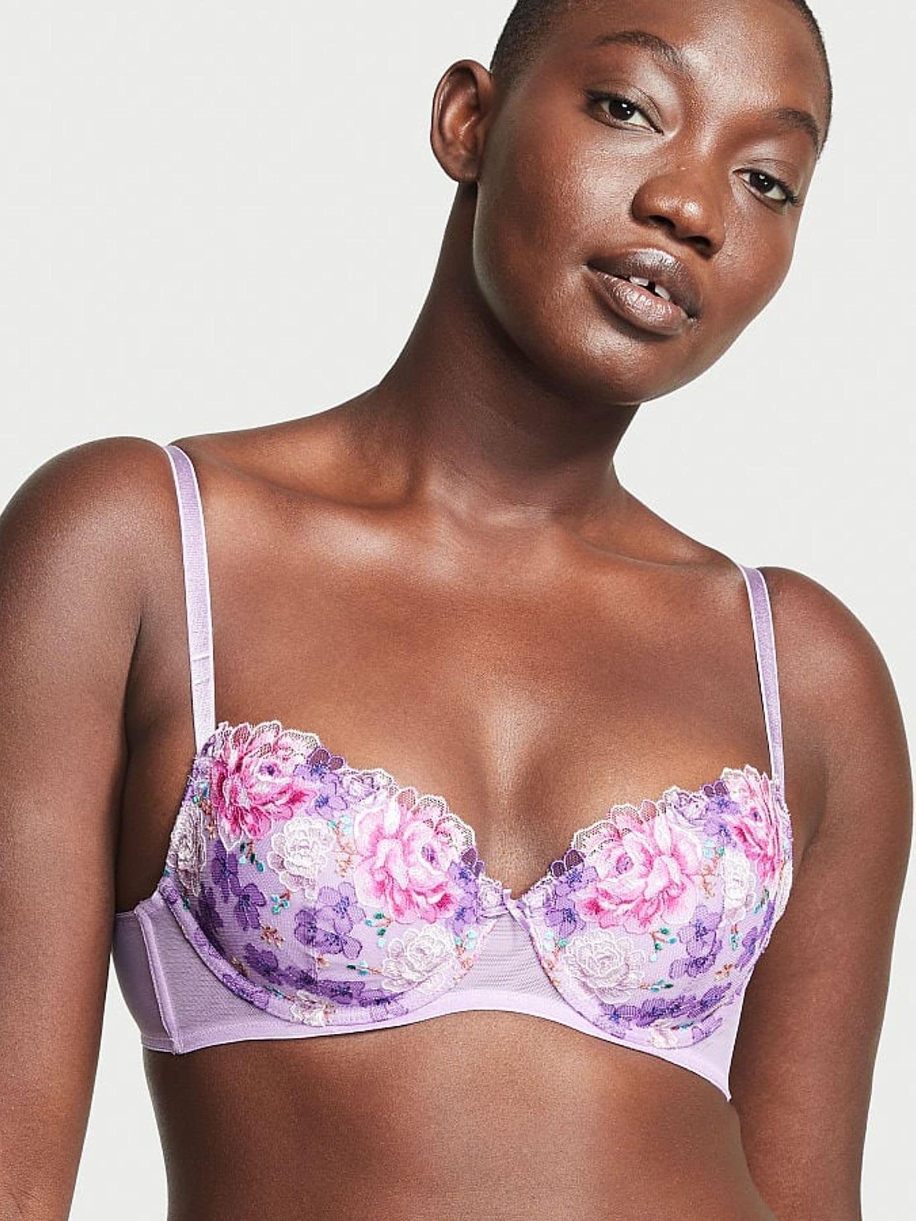 Jasmine Purple Embroidered Lightly Lined Demi Bra - Image 1 of 3