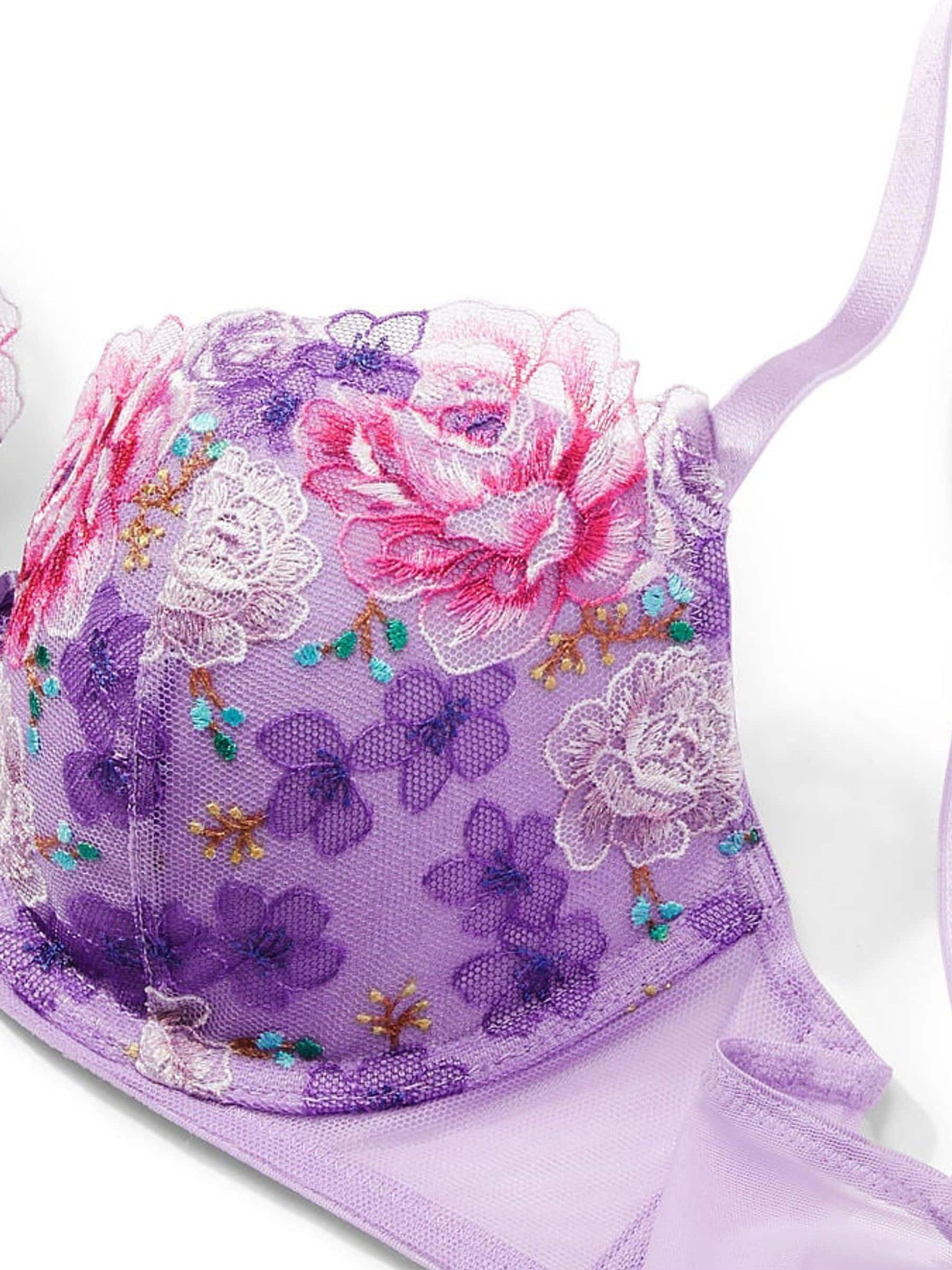 Jasmine Purple Embroidered Lightly Lined Demi Bra - Image 3 of 3