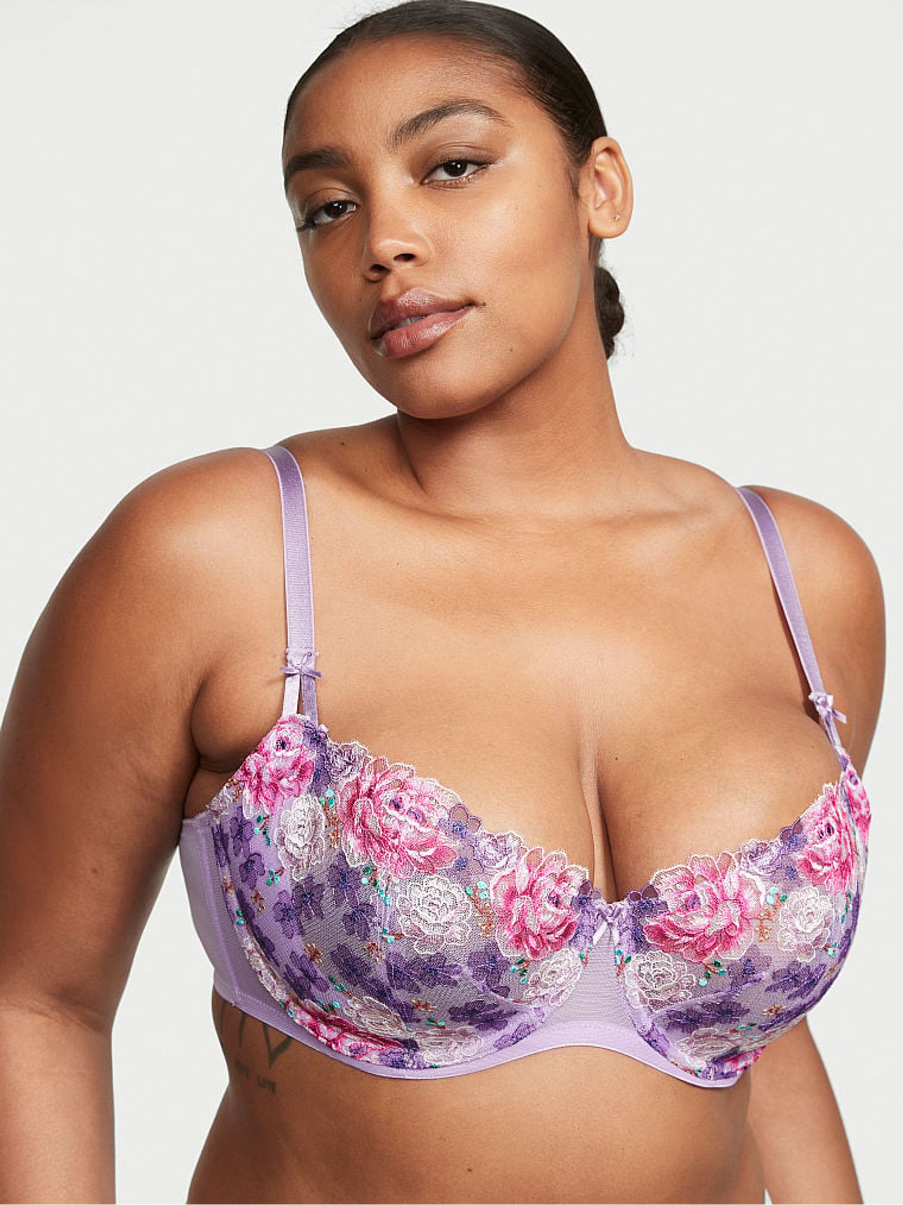 Jasmine Purple Embroidered Unlined Bra - Image 2 of 4