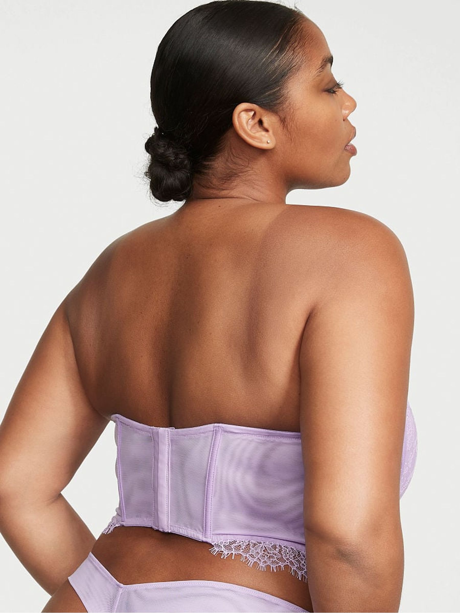 Jasmine Purple Embroidered Corset Strapless Corset Top - Image 3 of 5