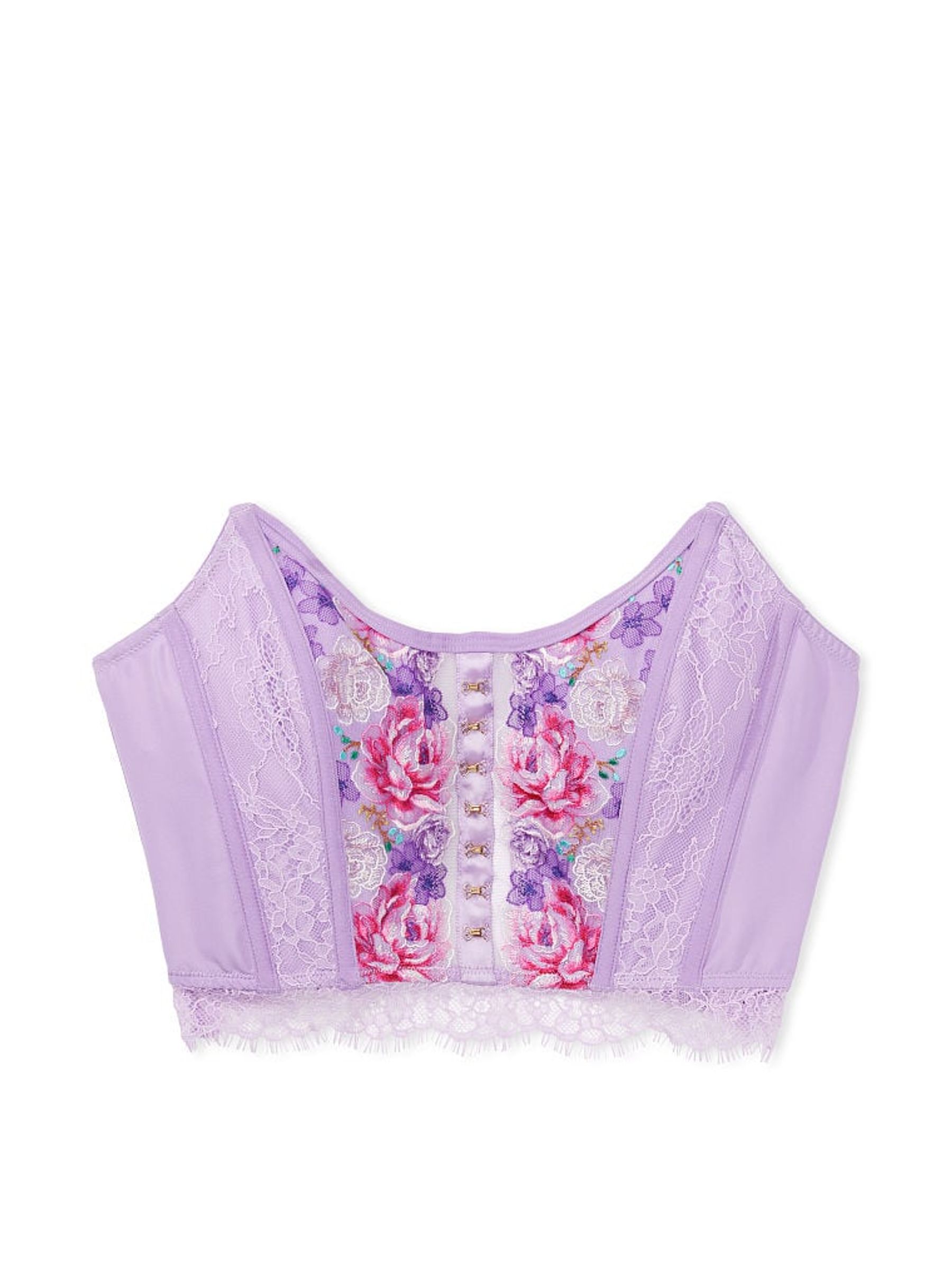 Jasmine Purple Embroidered Corset Strapless Corset Top - Image 5 of 5
