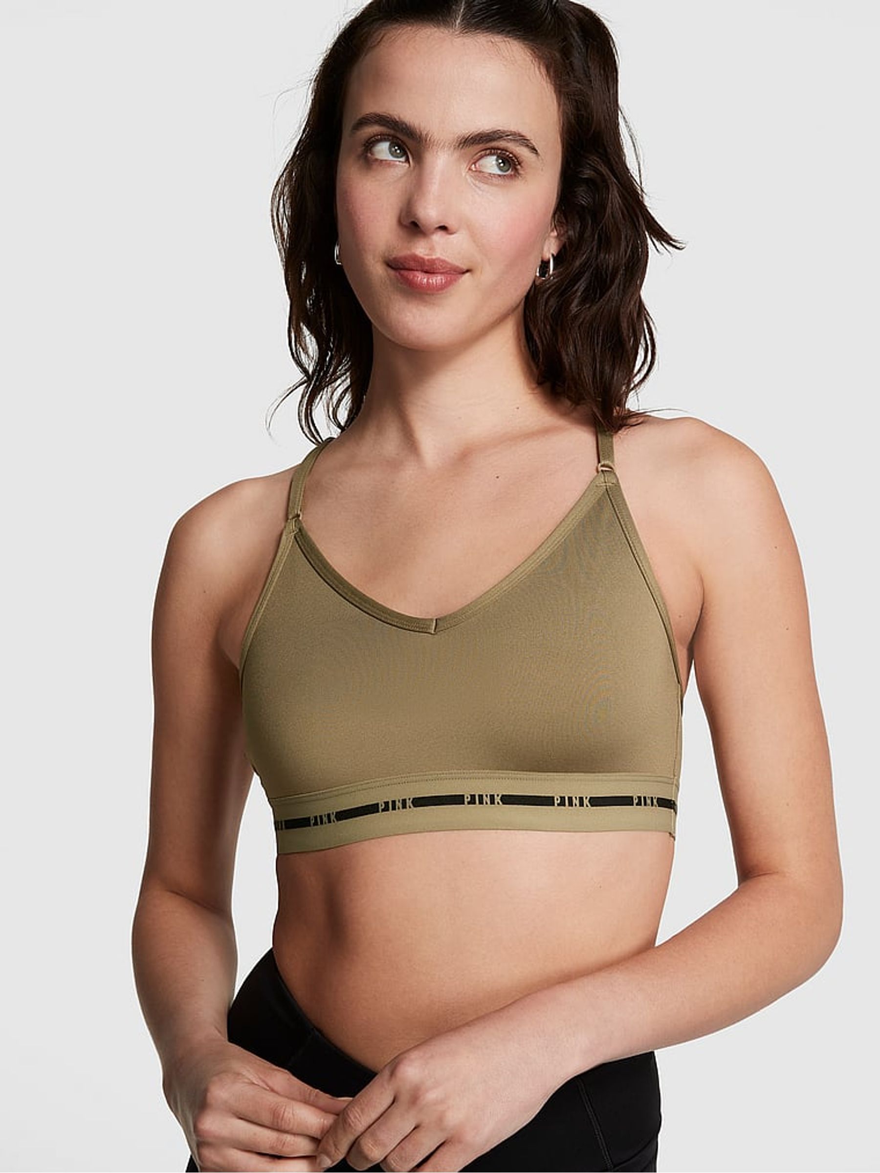 Dusted Olive Green Lightly Lined Sports Bra - Image 1 of 3