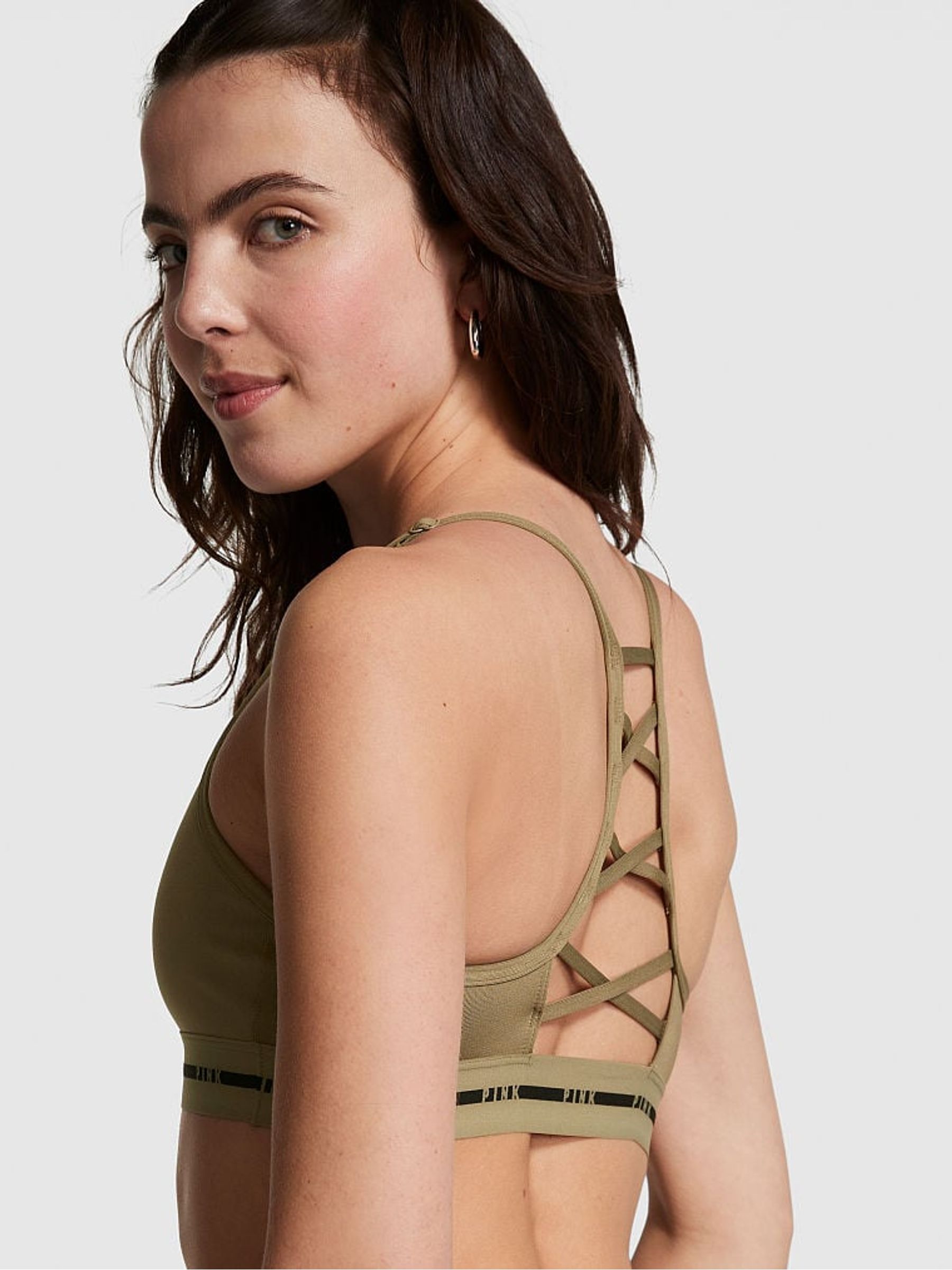 Dusted Olive Green Lightly Lined Sports Bra - Image 2 of 3