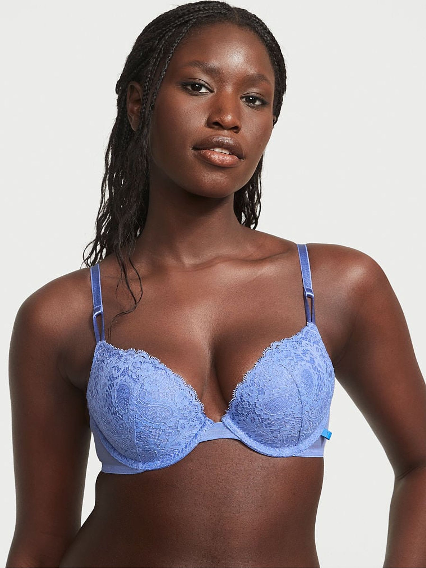 Verywinkle Blue Paisley Lace Lace T-Shirt Push Up Bra - Image 1 of 3