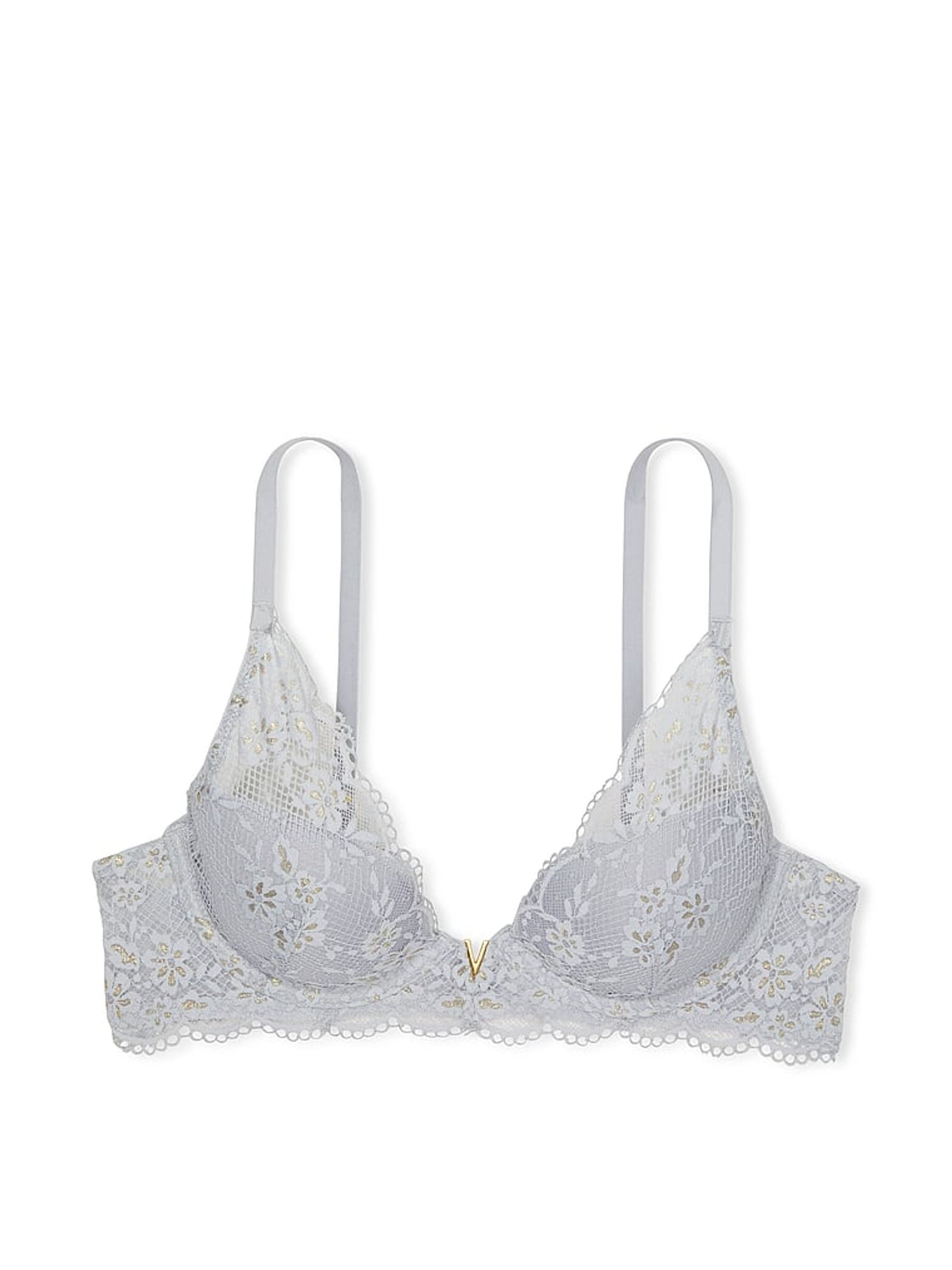 Flint Grey Lace Half Pad Plunge Bra - Image 3 of 3