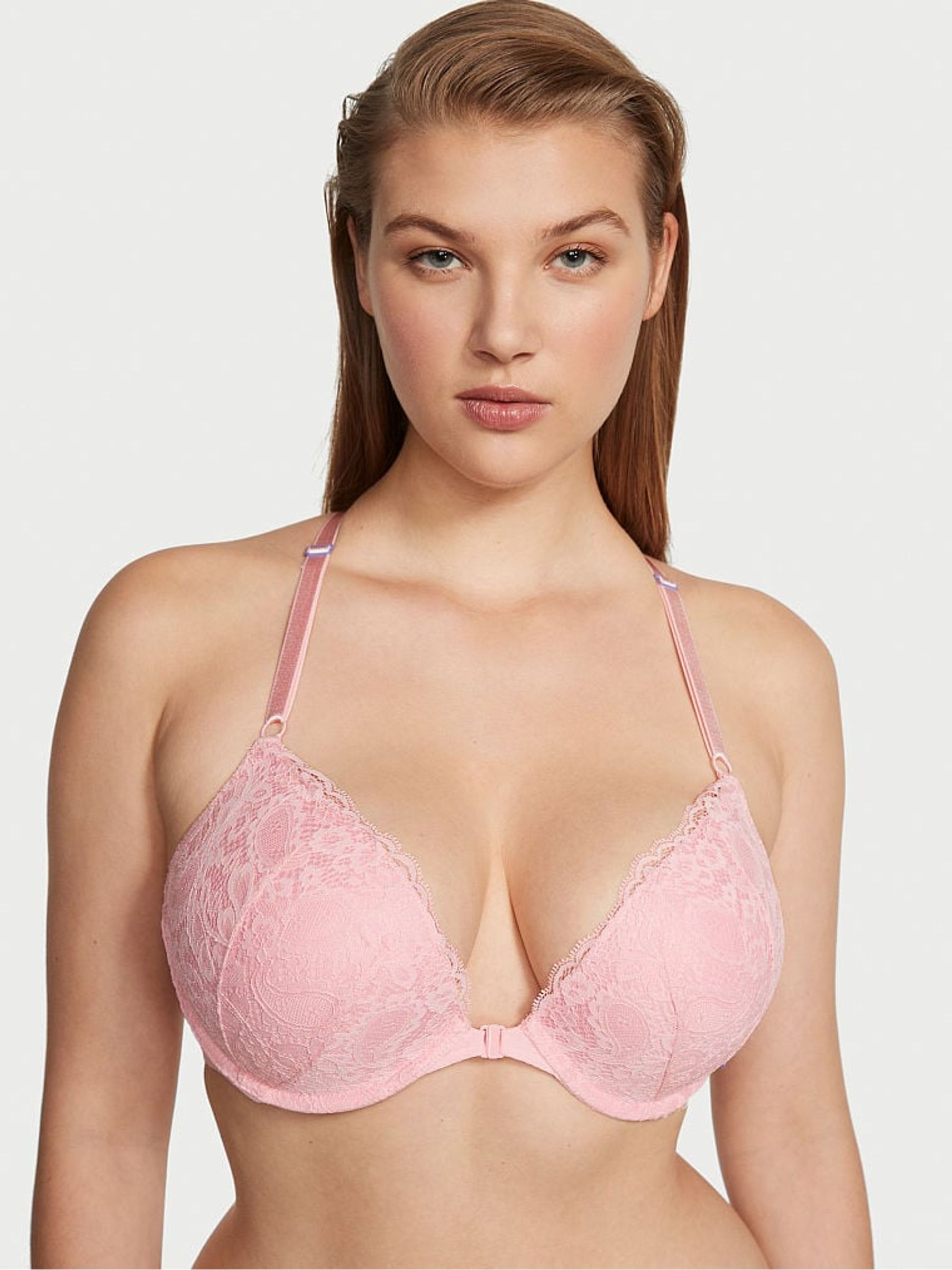 Pretty Blossom Pink Paisley Lace Lace T-Shirt Push Up Bra - Image 1 of 2