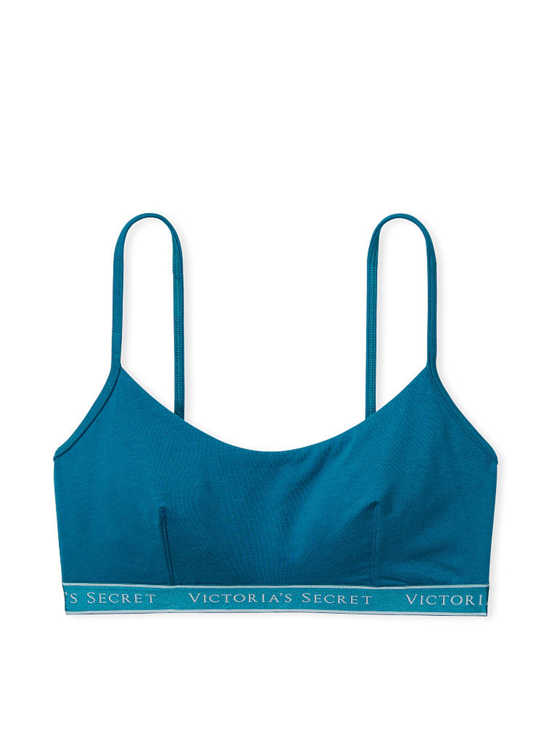 Evening Tide Blue Logo Cotton Scoop Bralette - Image 4 of 4