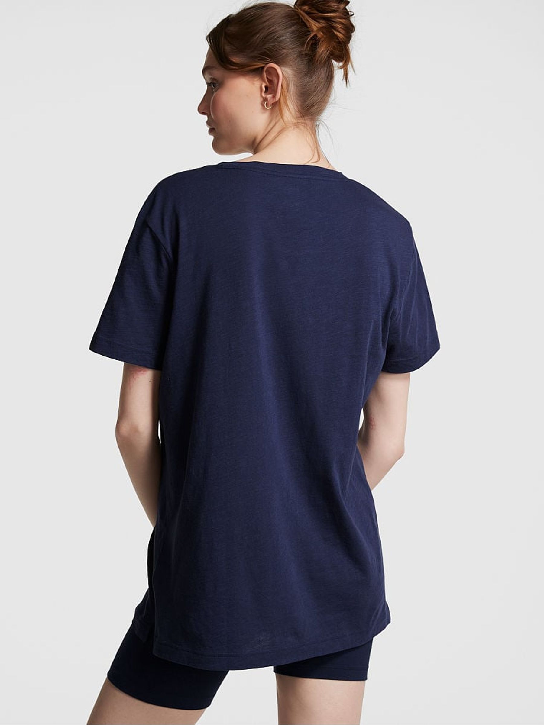 Midnight Navy Blue Short Sleeve Slub T-Shirt - Image 2 of 4