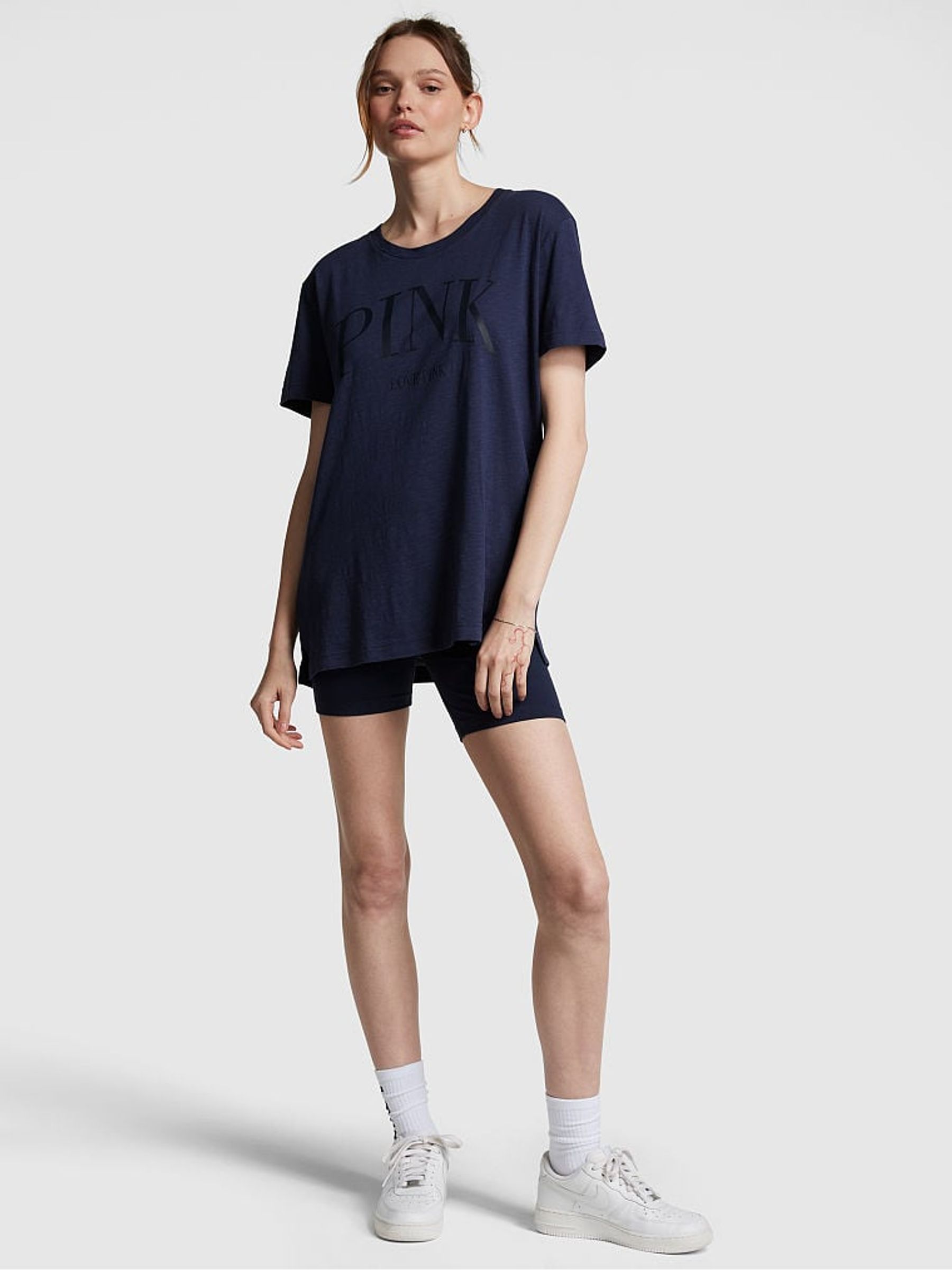Midnight Navy Blue Short Sleeve Slub T-Shirt - Image 3 of 4
