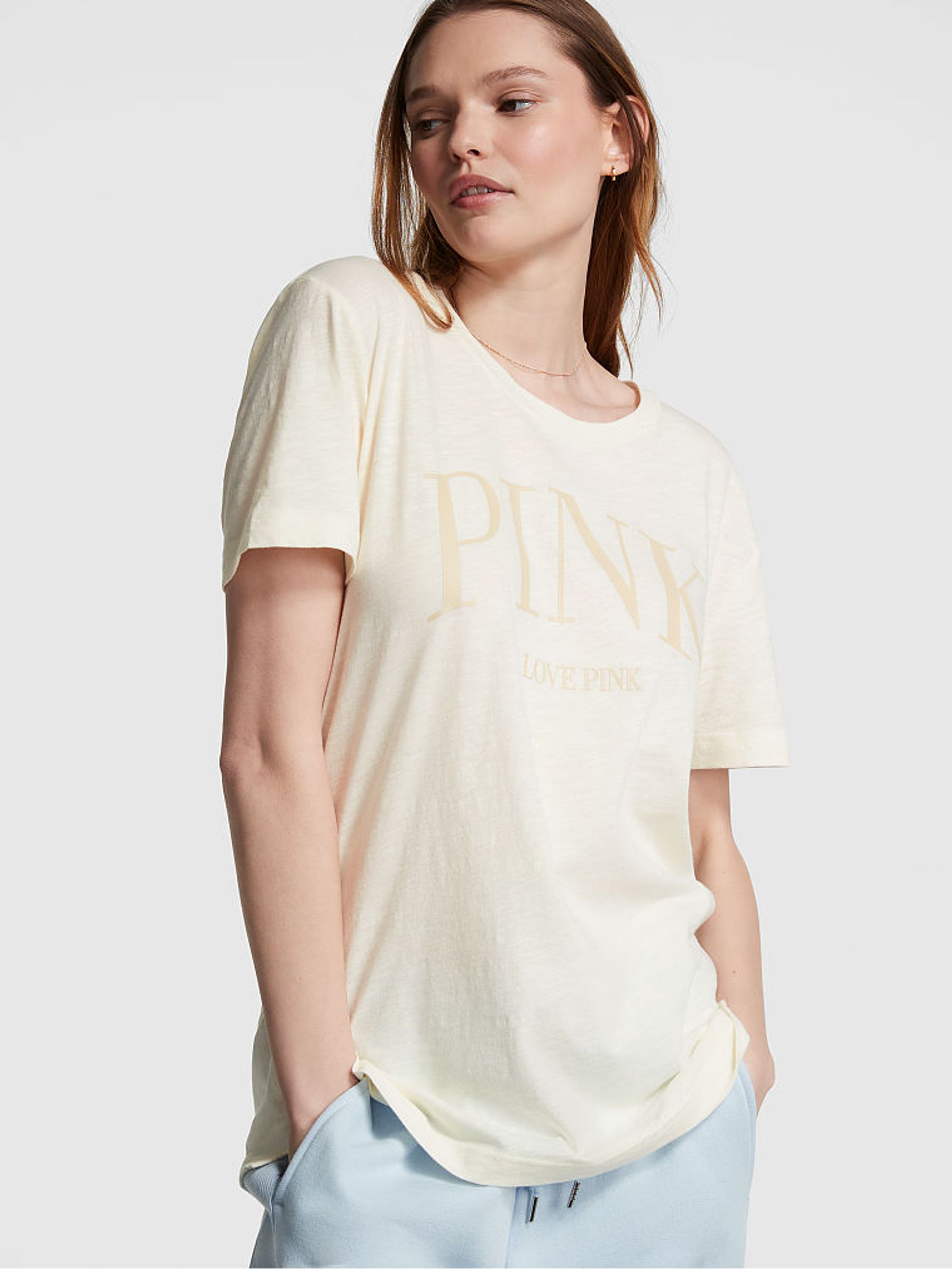 Cream Short Sleeve Slub T-Shirt - Image 1 of 3