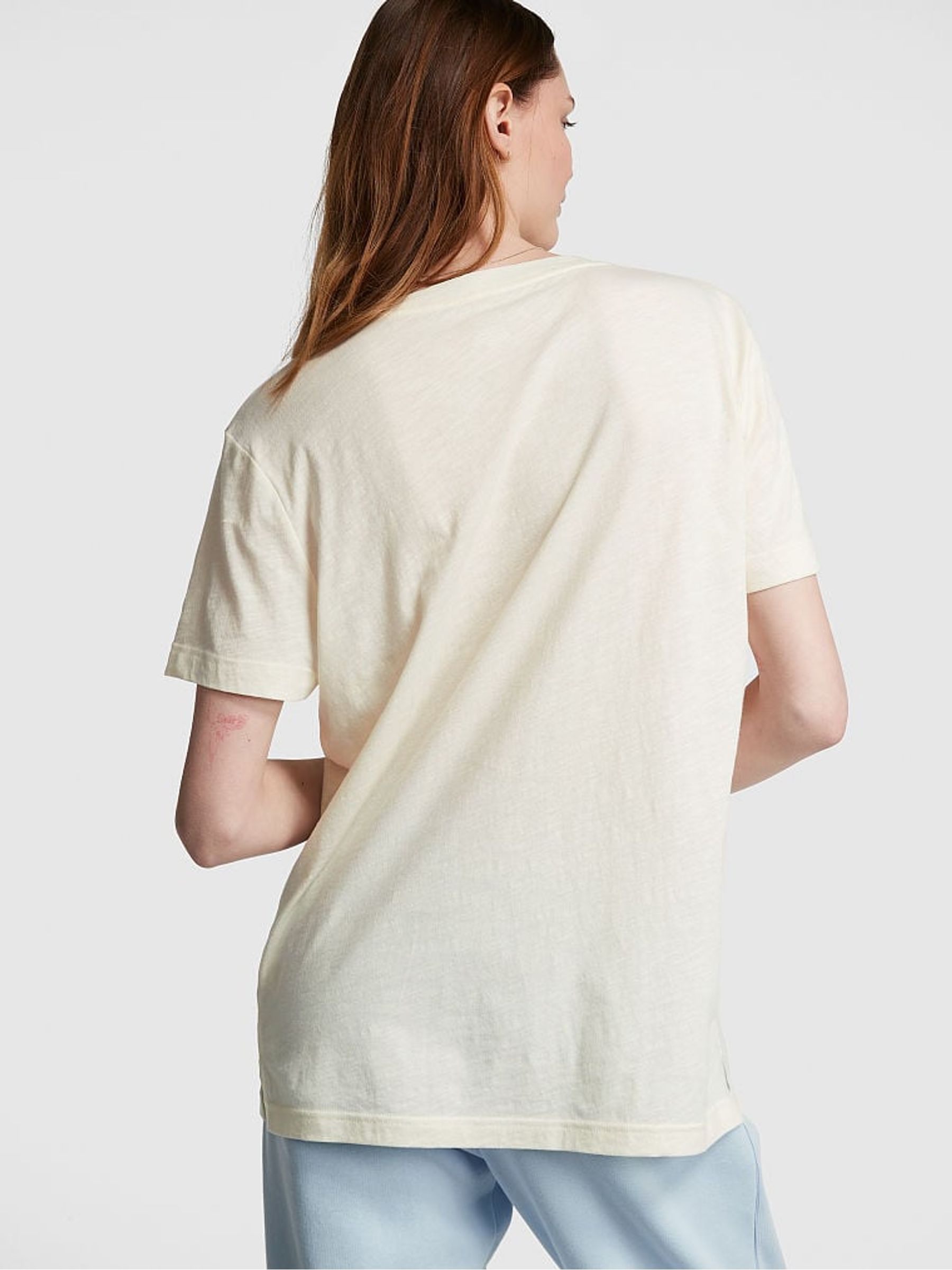 Cream Short Sleeve Slub T-Shirt - Image 2 of 3
