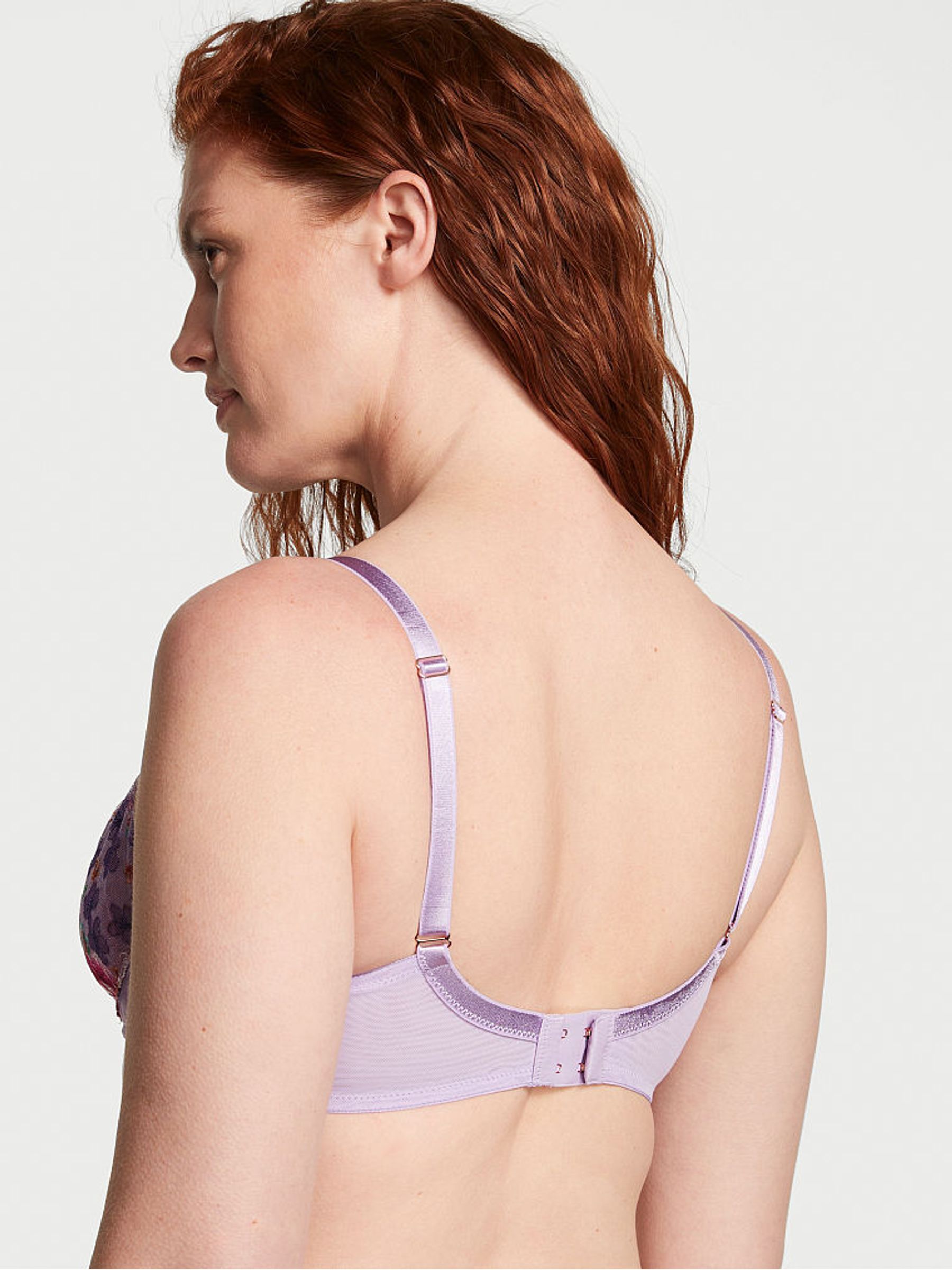 Jasmine Purple Embroidered Lace Full Cup Unlined Bra - Image 2 of 3