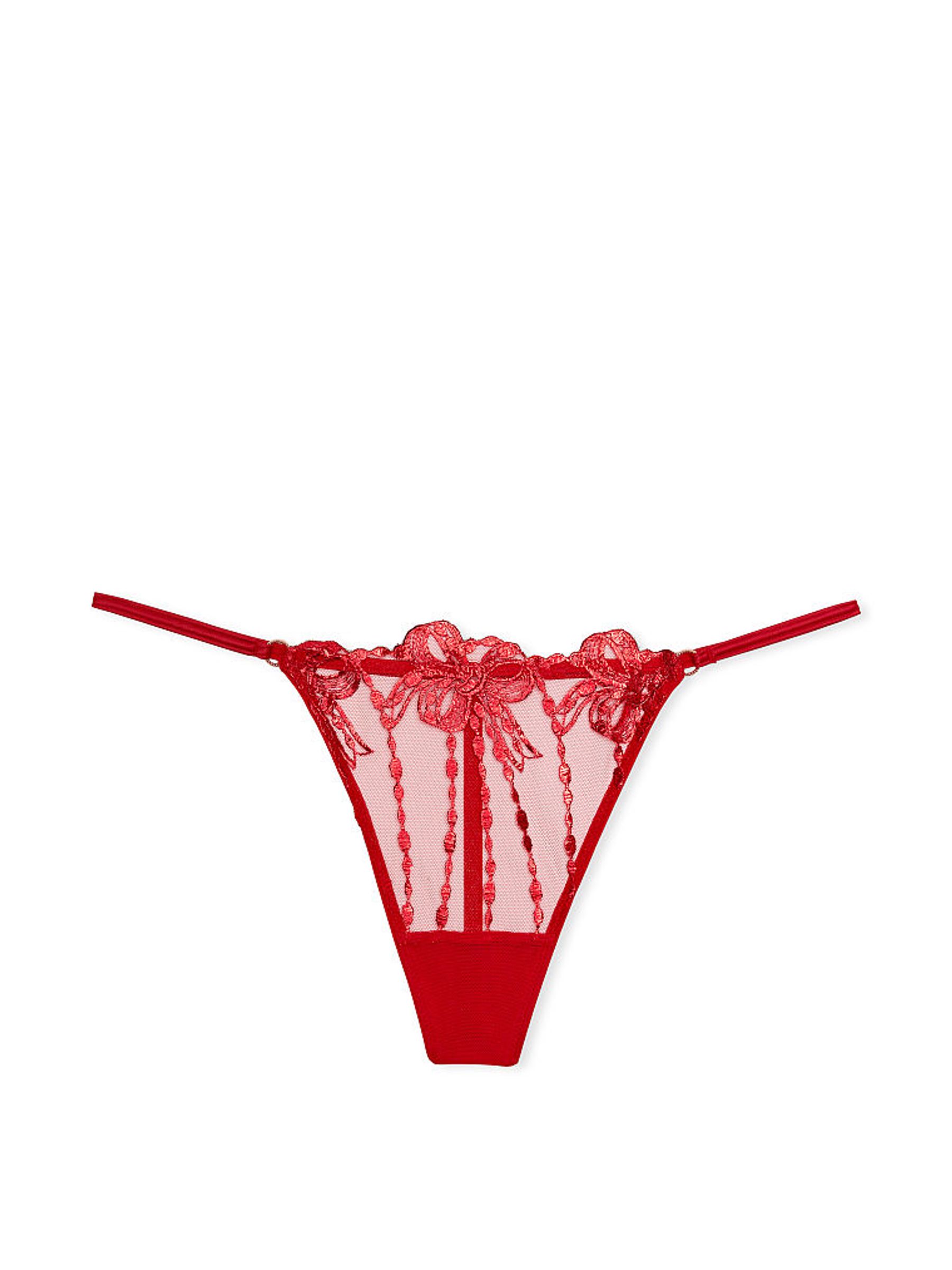 Lipstick Embroidery Red G String Knickers - Image 3 of 3