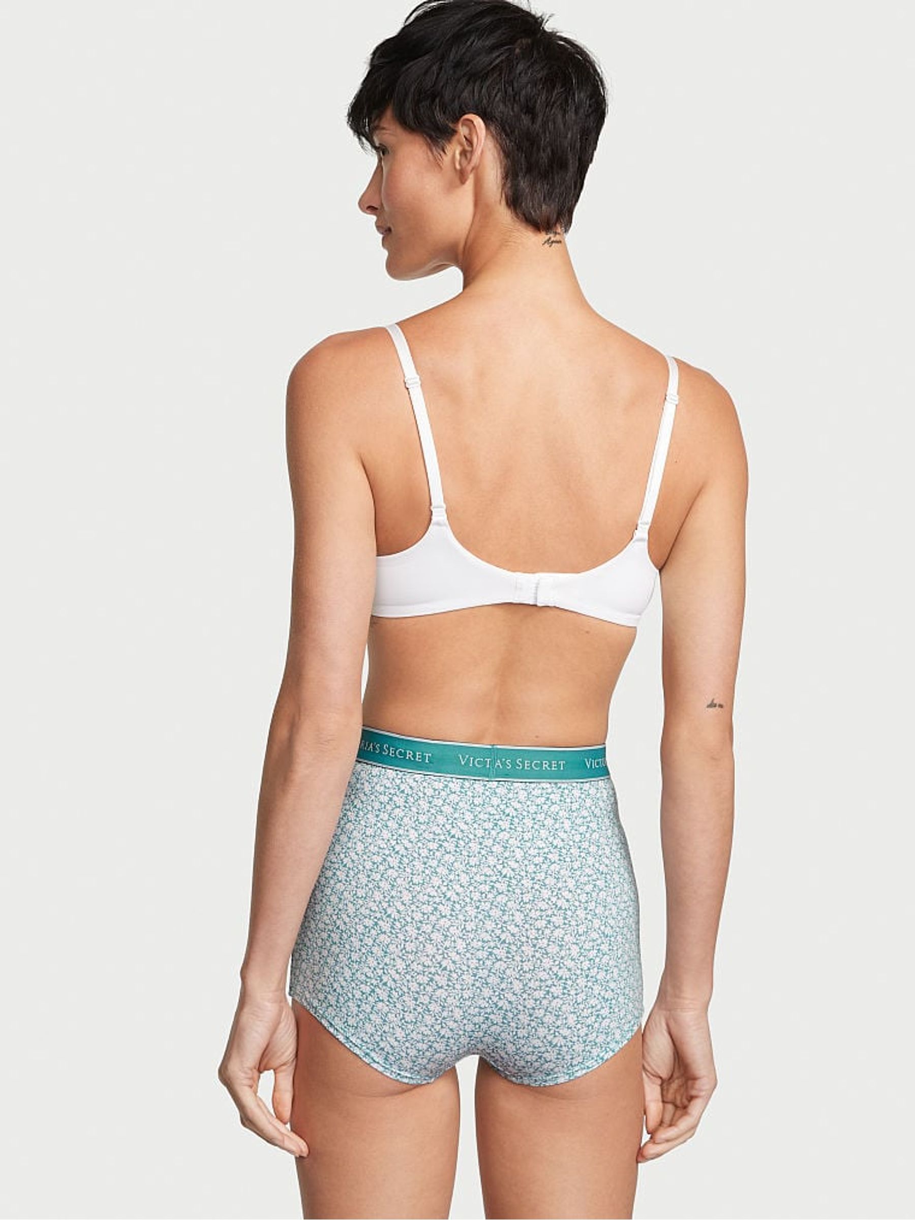 French Sage Ditsy Floral Green High Waisted Short Knickers - Image 2 of 3