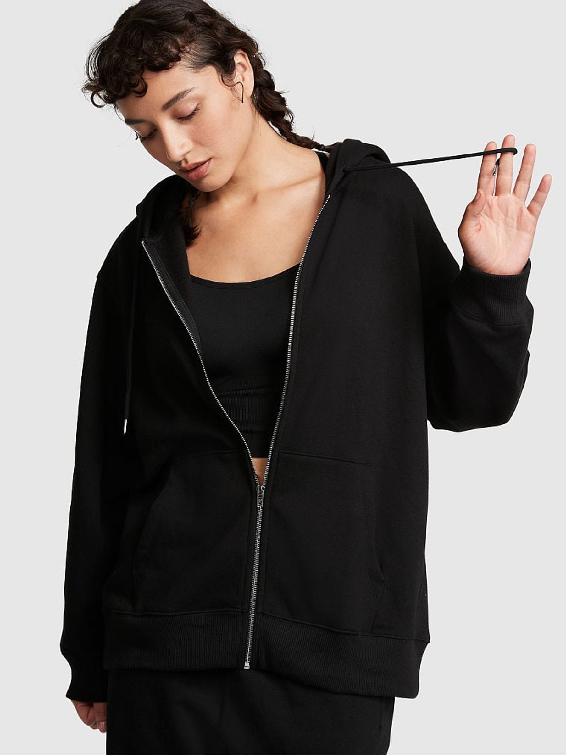 Pure Black Fleece Hoodie - Image 1 of 4