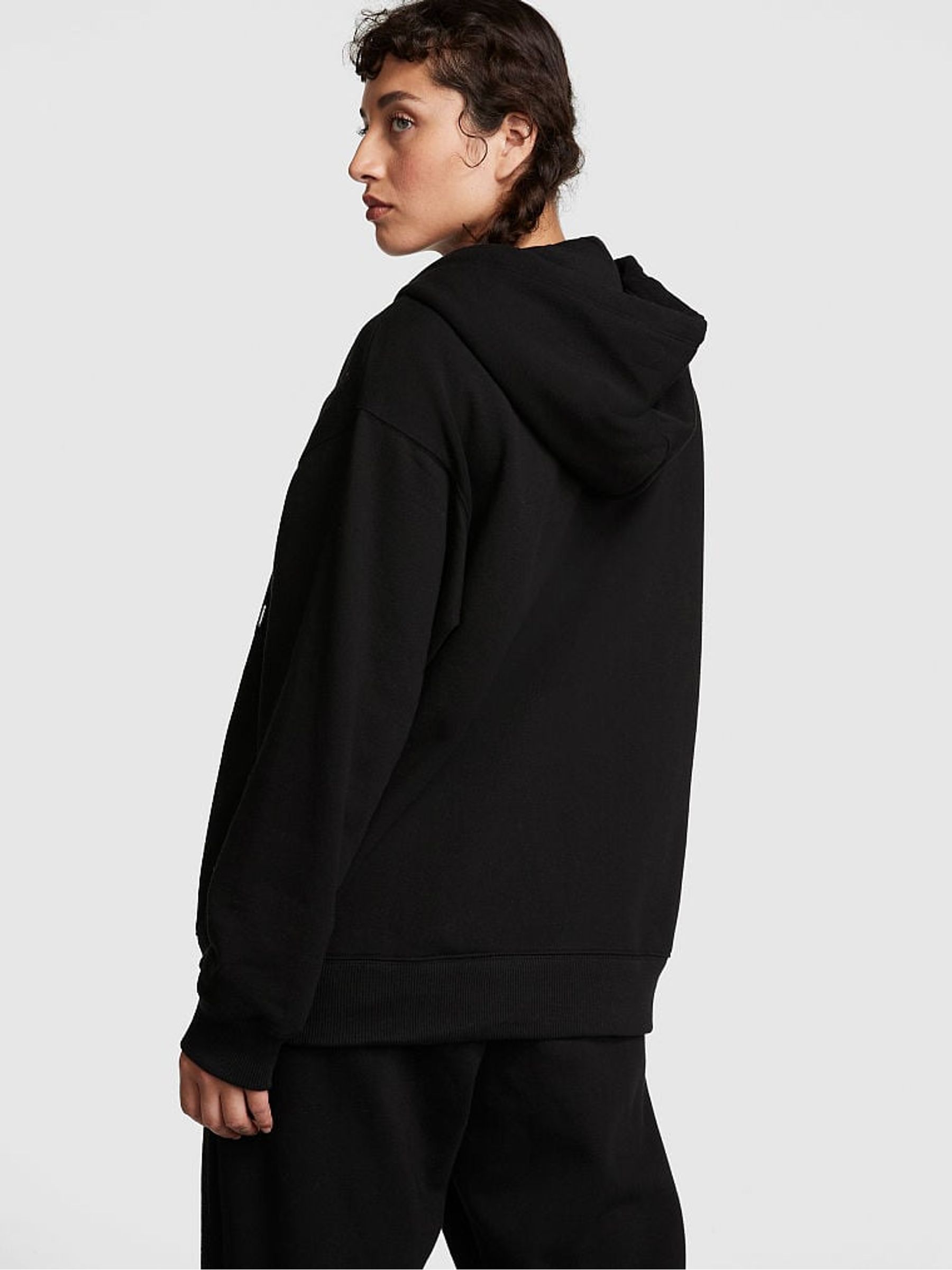 Pure Black Fleece Hoodie - Image 2 of 4
