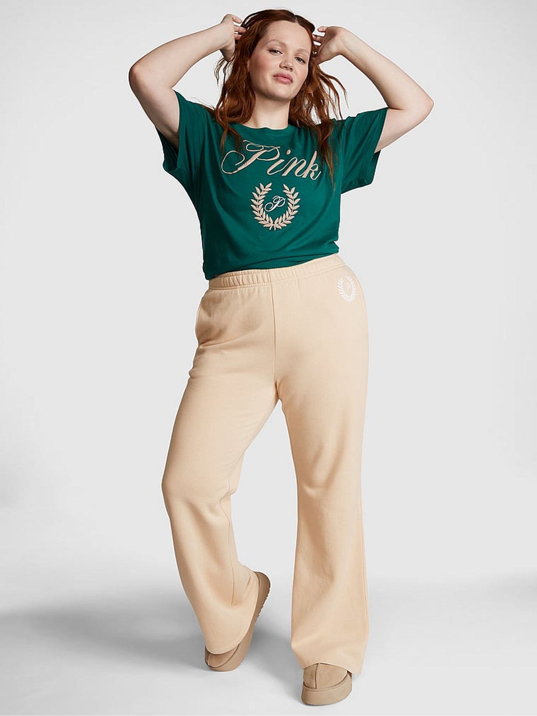 Canvas Cream Flared Fleece Flare Jogger - Image 1 of 3