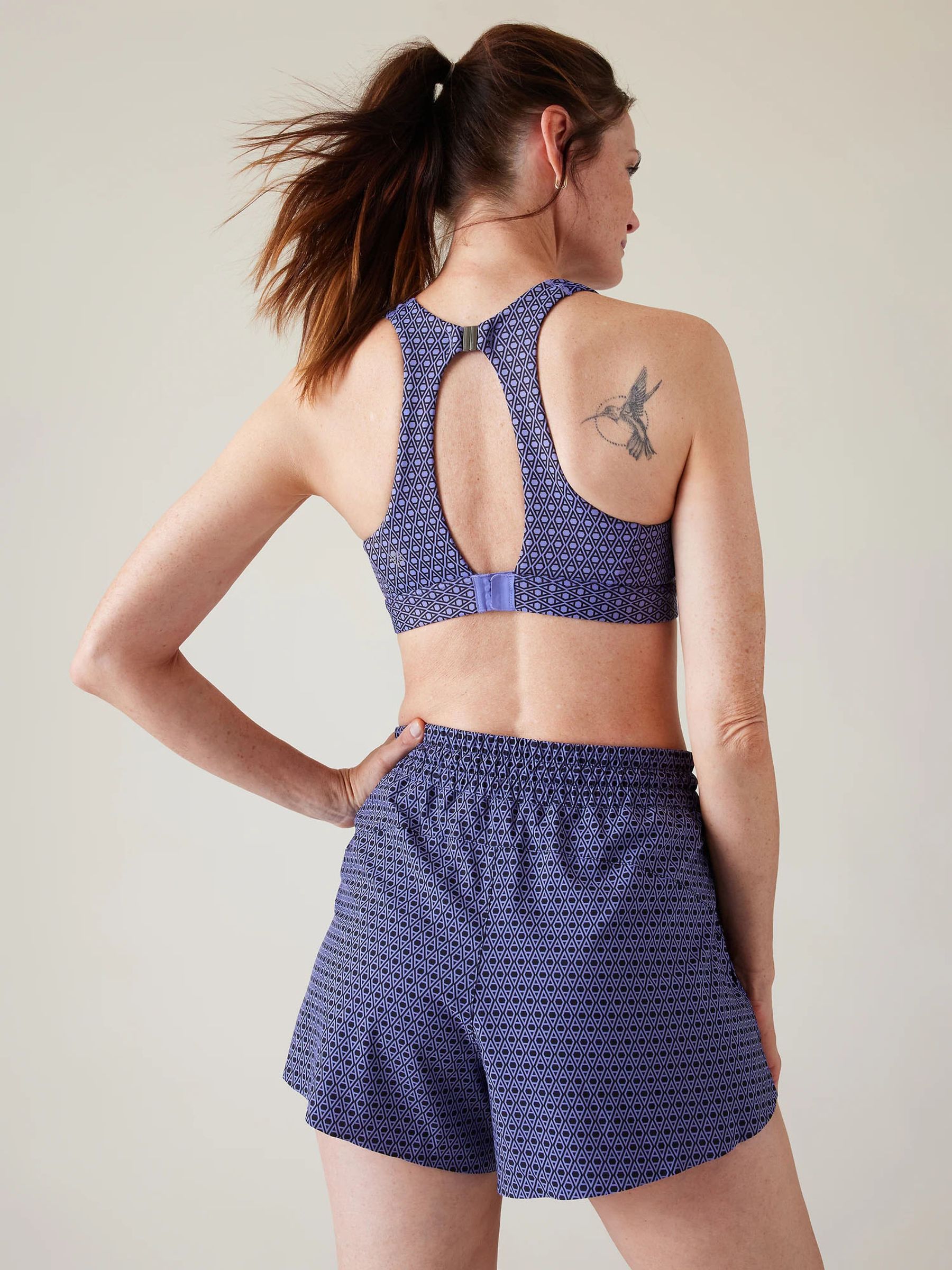 Athleta Blue Print A-C Cup Ultimate Ease Medium Impact Sports Bra - Image 2 of 4