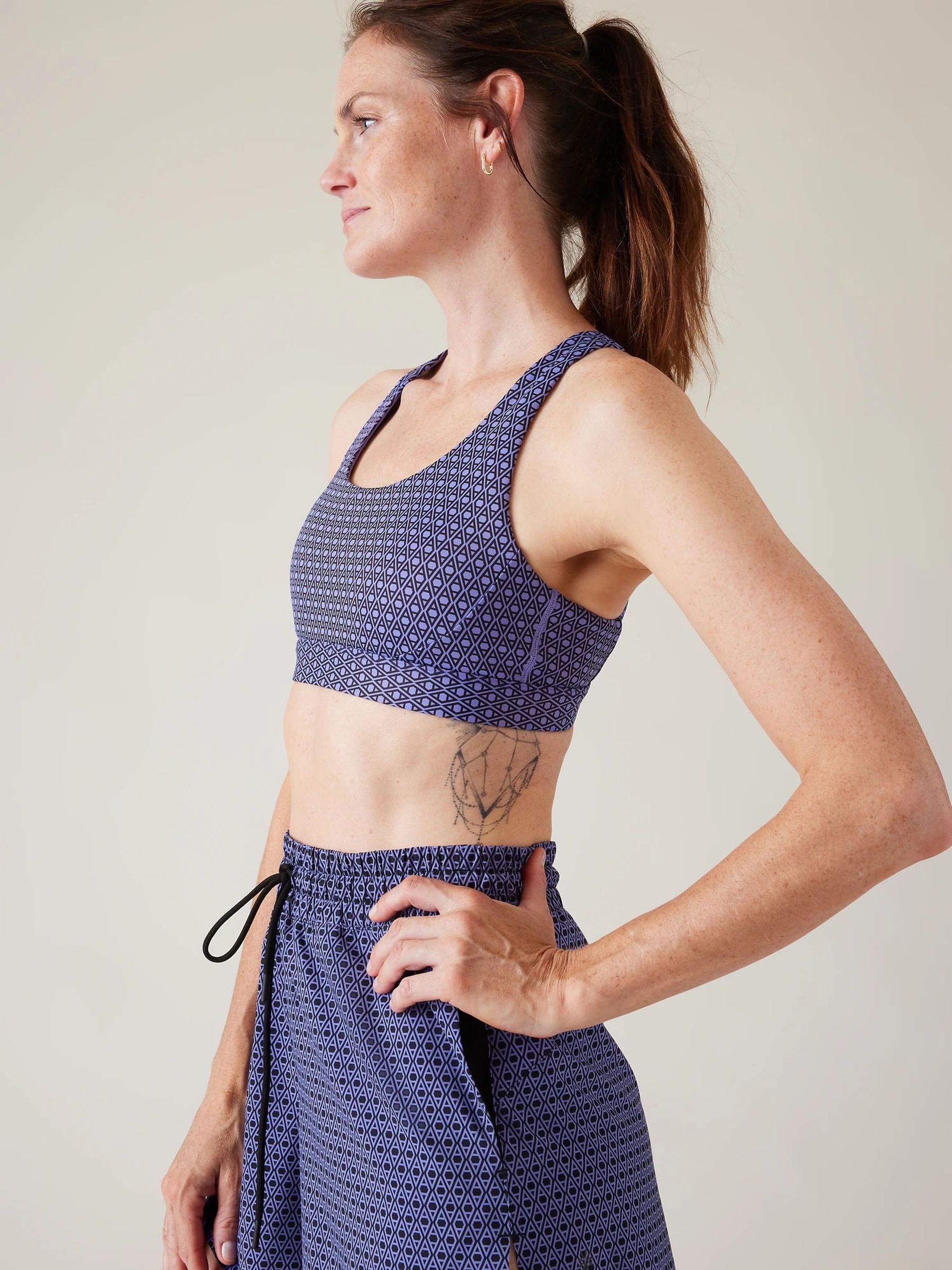 Athleta Blue Print A-C Cup Ultimate Ease Medium Impact Sports Bra - Image 3 of 4