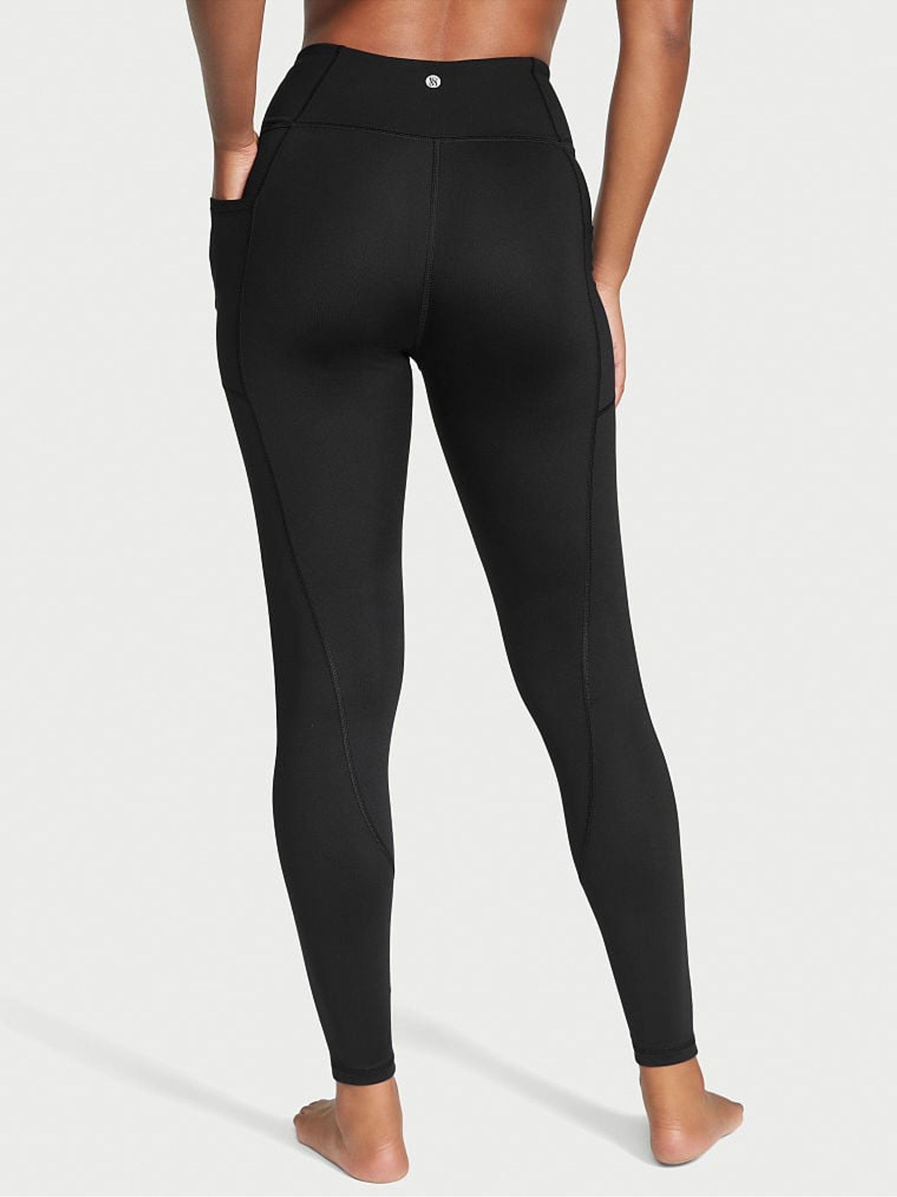 Black Regular Essential Pocket Leggings - Image 2 of 4
