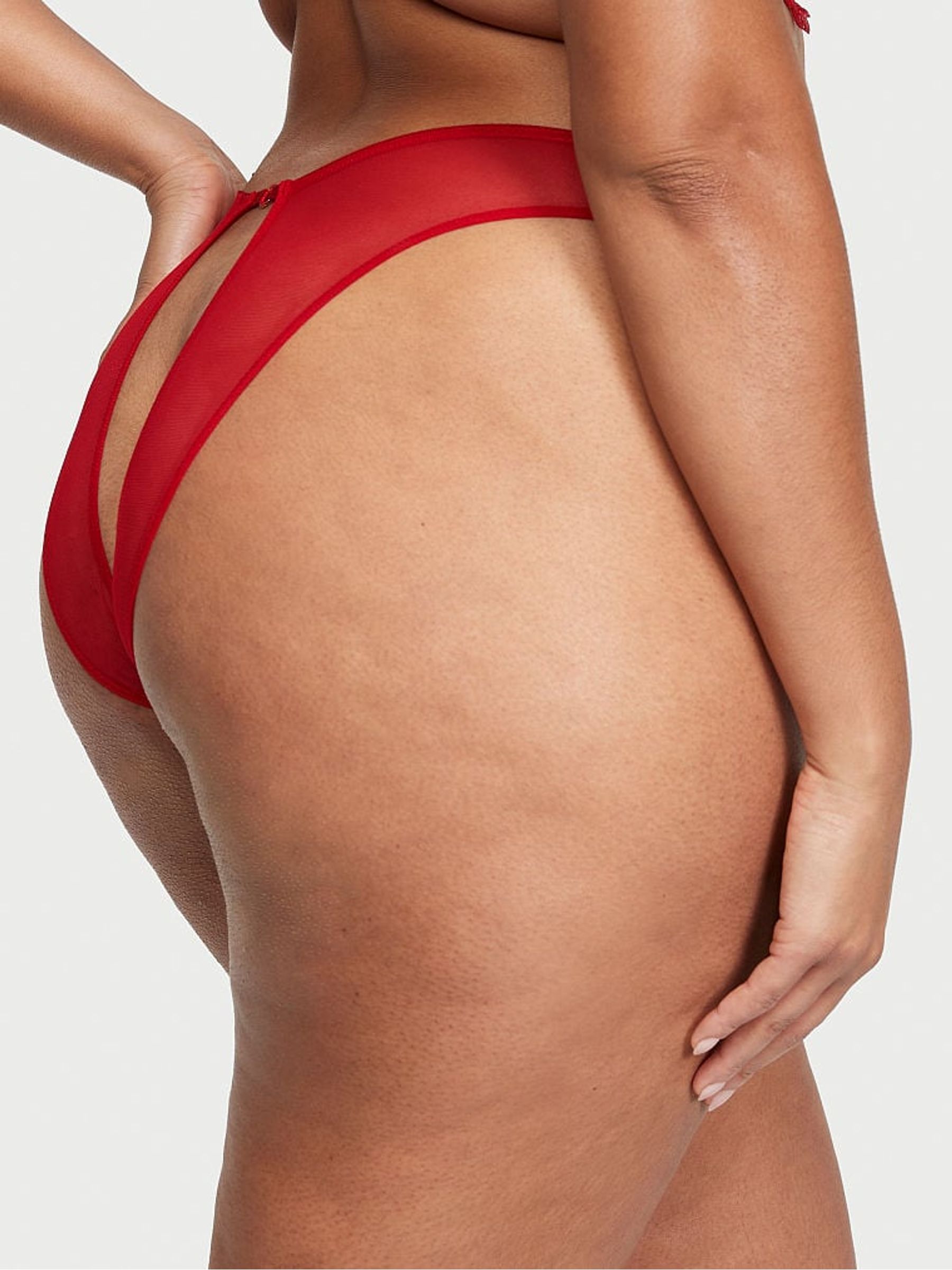 Lipstick Embroidery Red Brazilian Knickers - Image 2 of 3