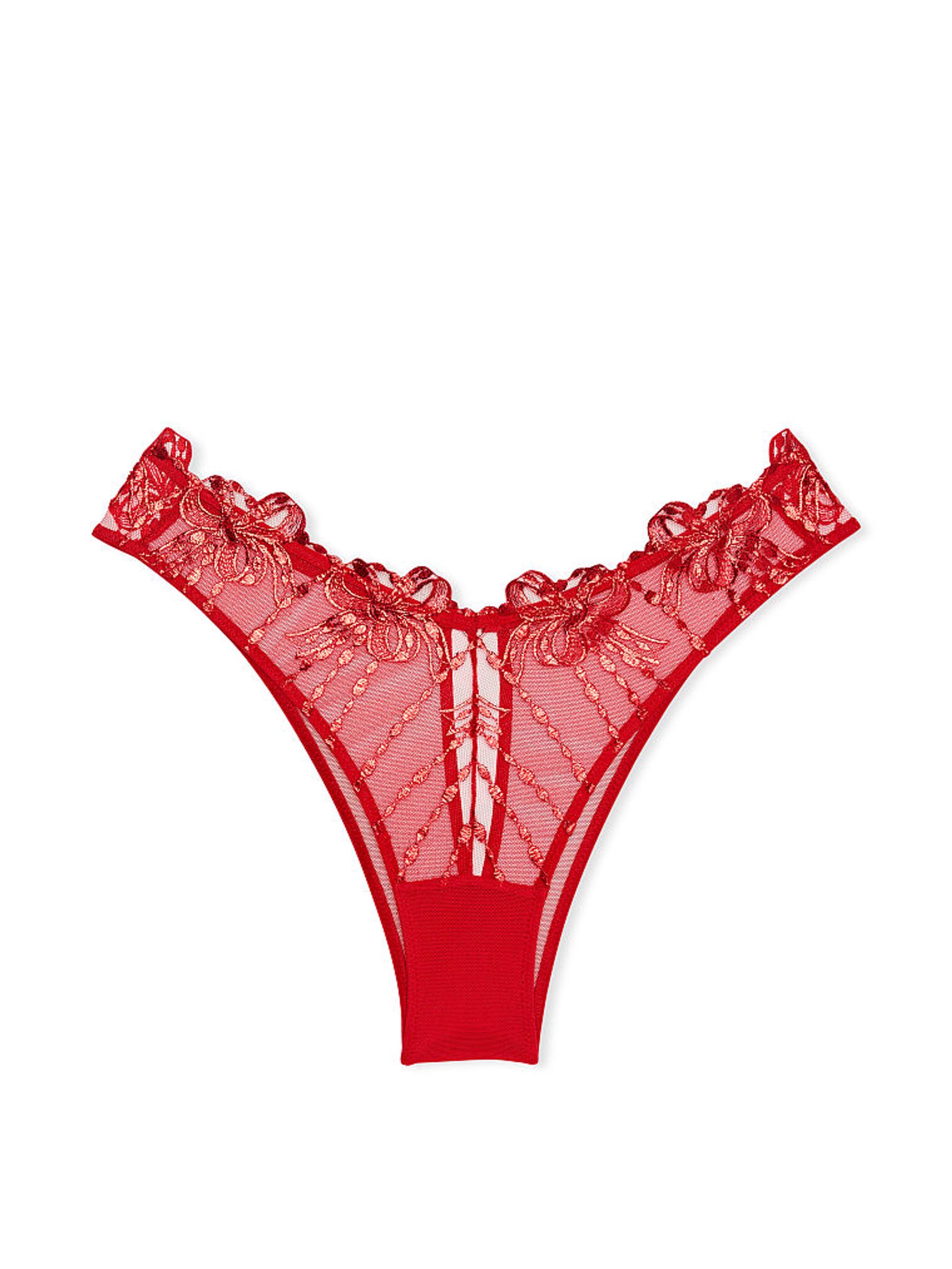 Lipstick Embroidery Red Brazilian Knickers - Image 3 of 3