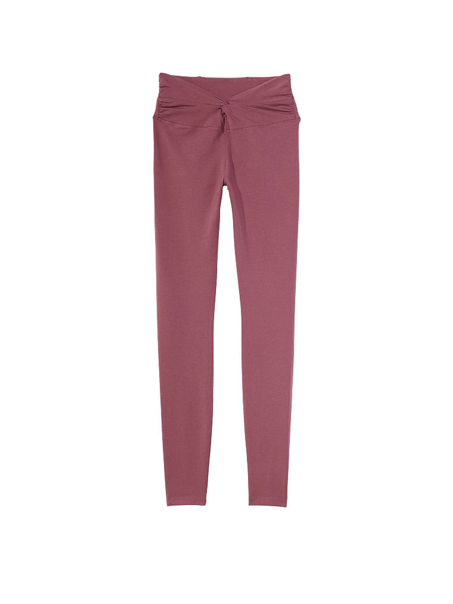 Morning Rose Pink Cotton Twist Waist Full Length Leggings - Image 3 of 3